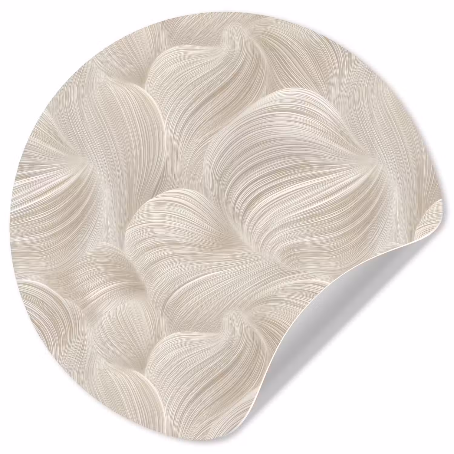 Lijnen - Waaier - Beige Wandcirkel behangsticker klein 186 -3d