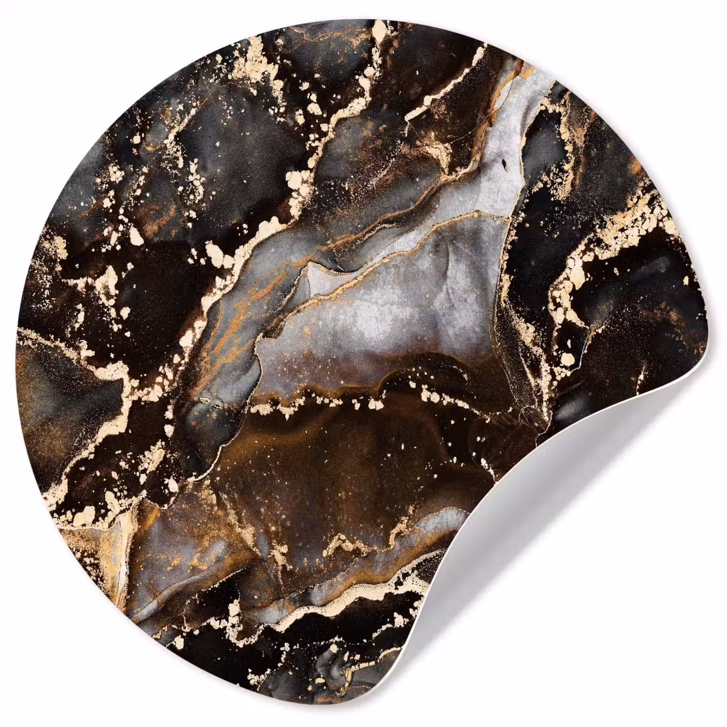 Marmer - Goud - Glitter - Luxe Wandcirkel behangsticker klein -3d