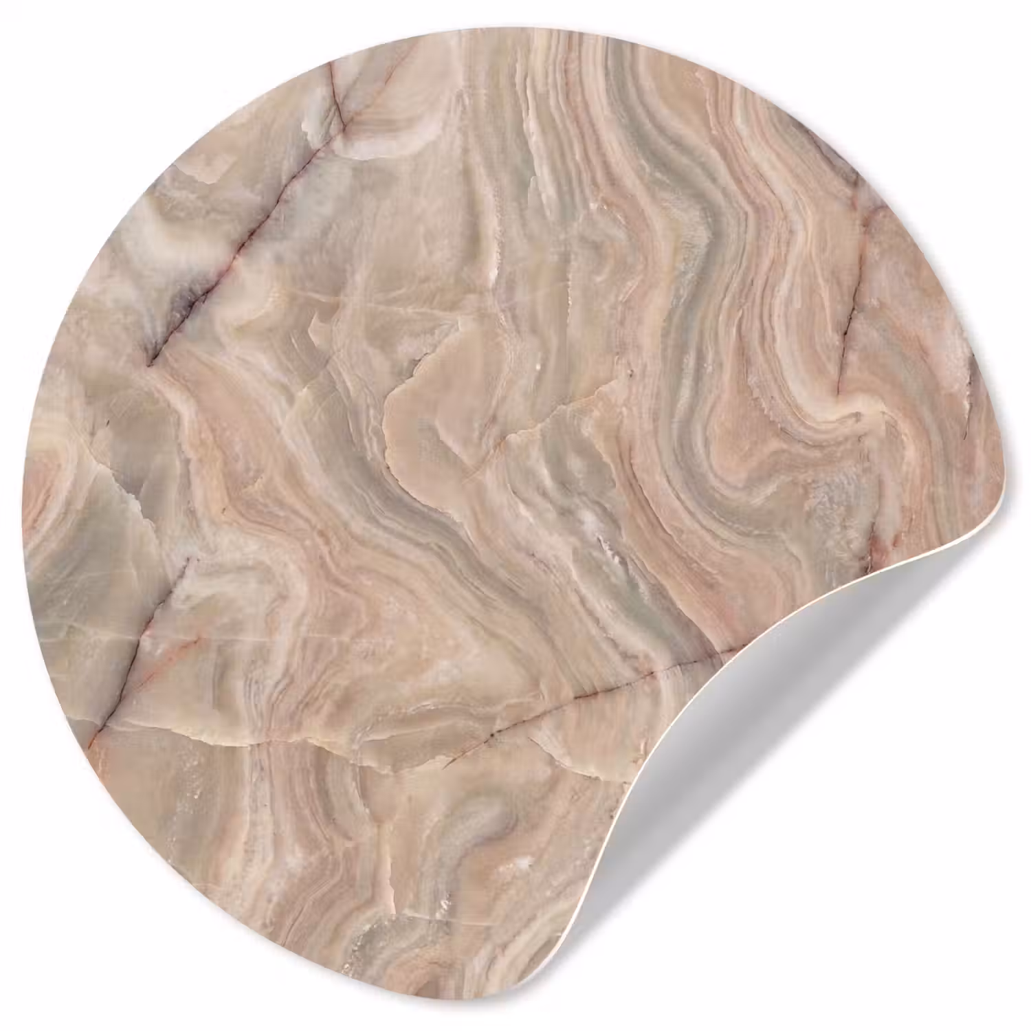 Marmer - Patroon - Abstract - Beige - Groen Wandcirkel behangsticker klein -3d