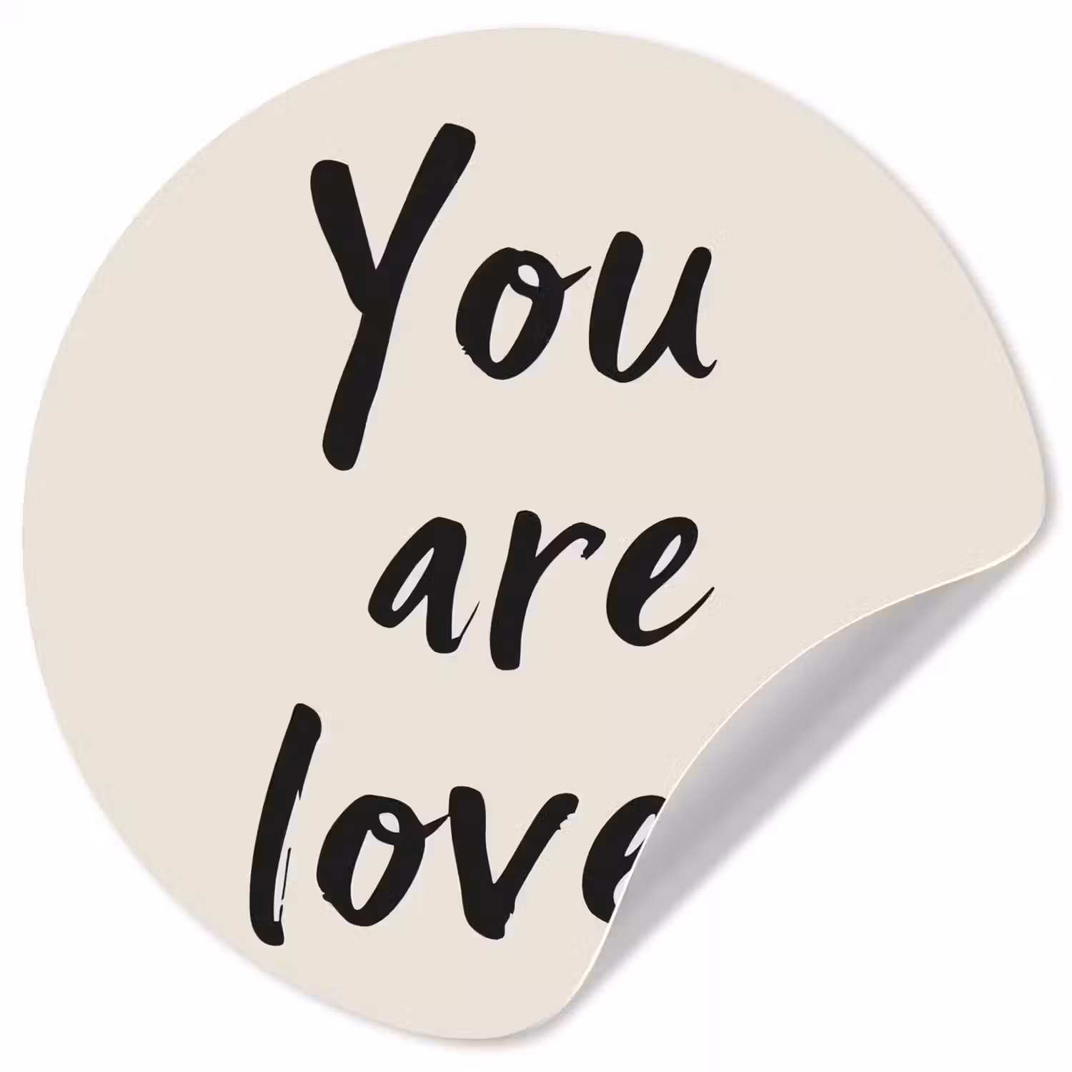 Minimalistisch - Beige - Love Wandcirkel behangsticker klein -3d