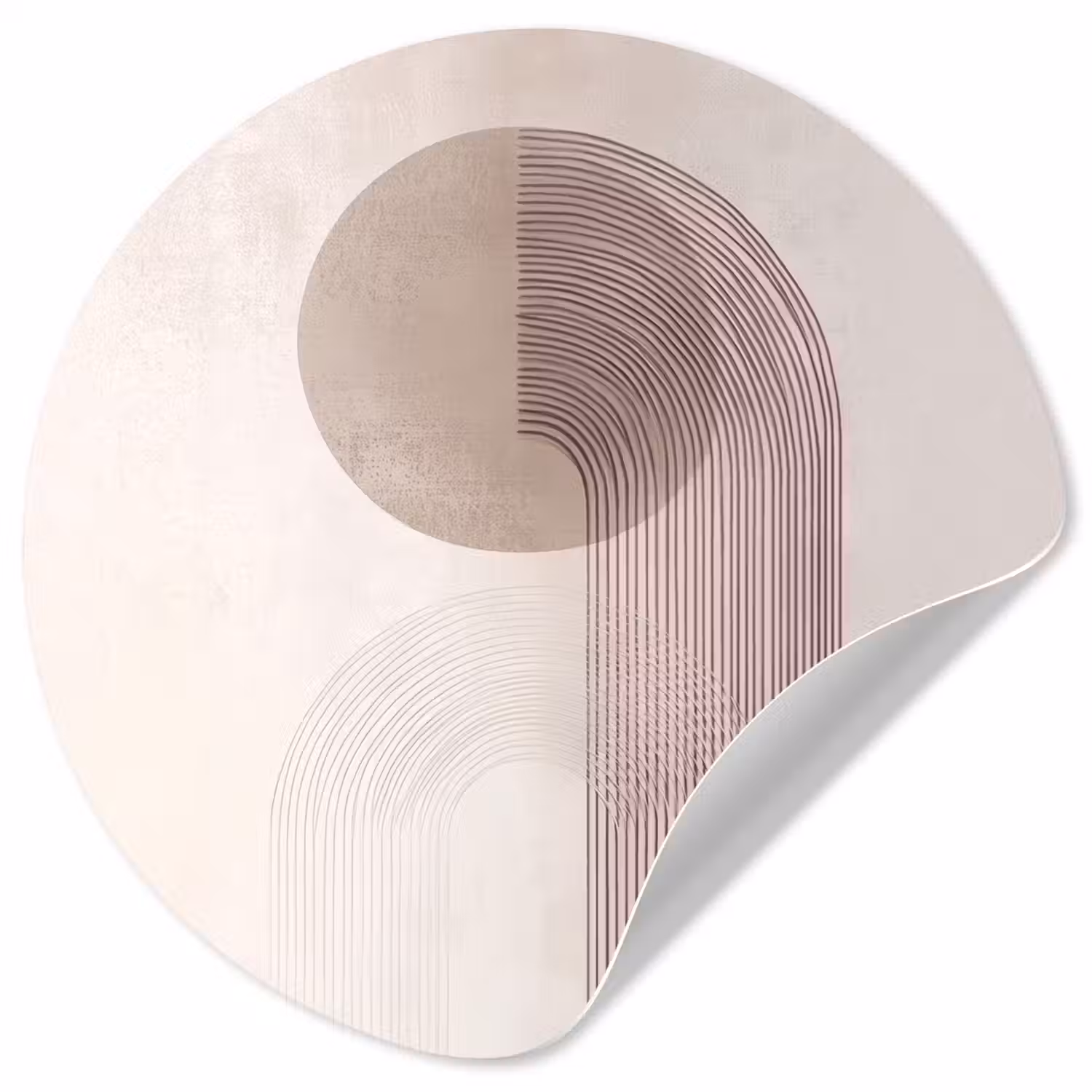 Minimalistisch - Cirkel - Lichtgrijs Wandcirkel behangsticker klein -3d