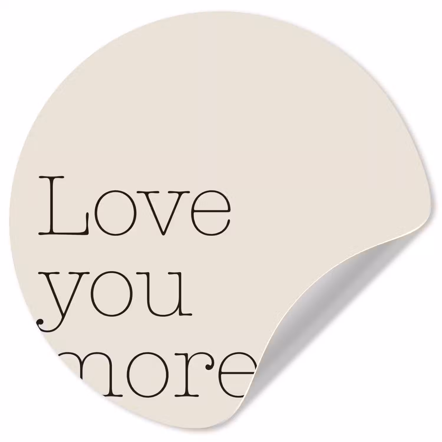 Minimalistisch - Love - Beige Wandcirkel behangsticker klein -3d