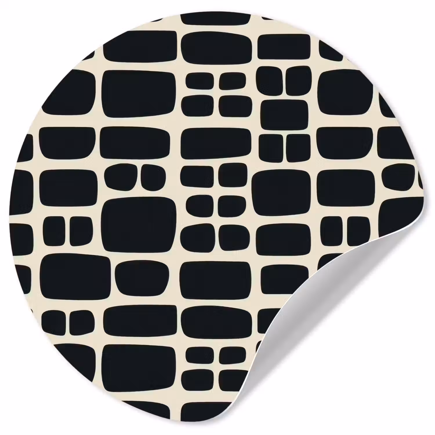 Modern - Organisch - Zwart Wandcirkel behangsticker klein 186 -3d