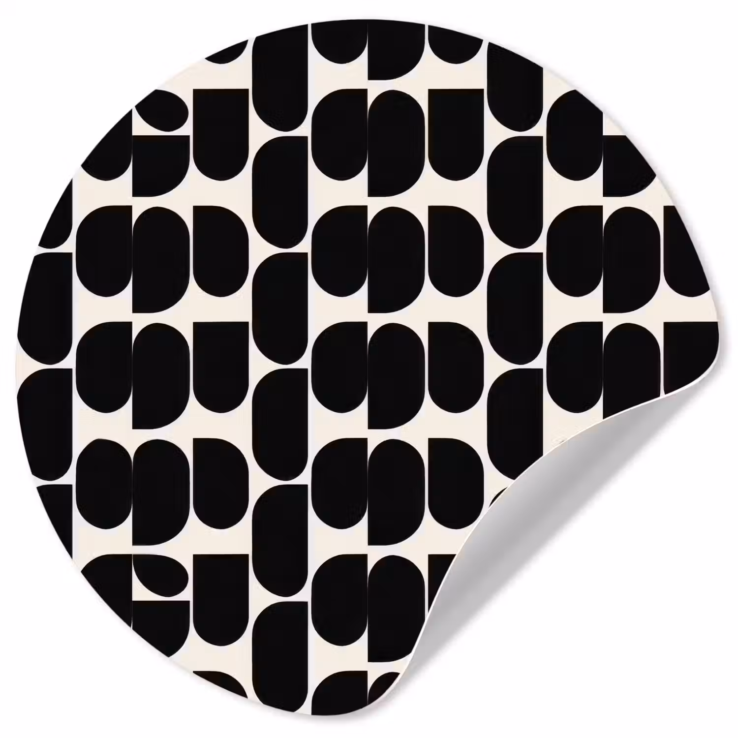 Modern - Patroon - Zwart Wandcirkel behangsticker klein 186 -3d
