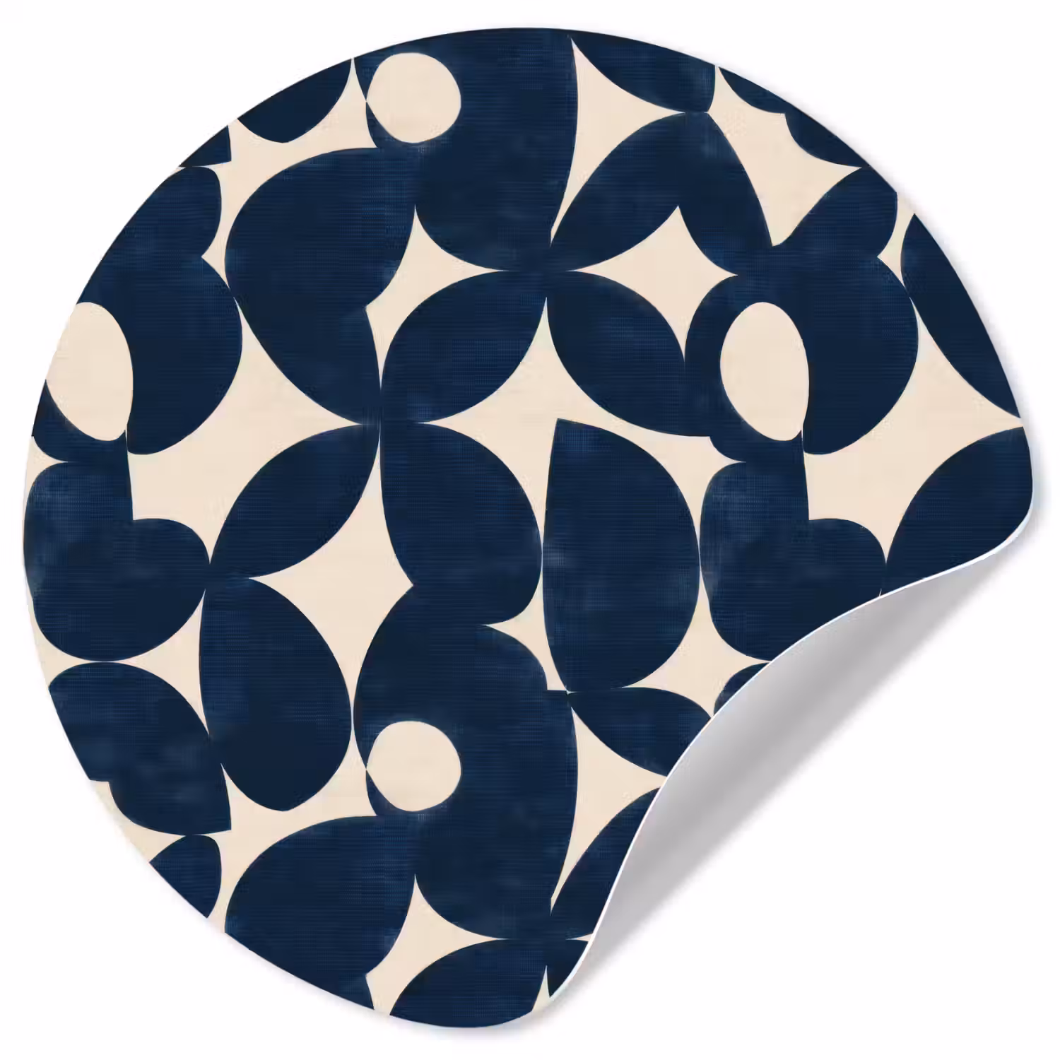 Modern - Geometrisch - Blauw Wandcirkel behangsticker klein 186 -3d