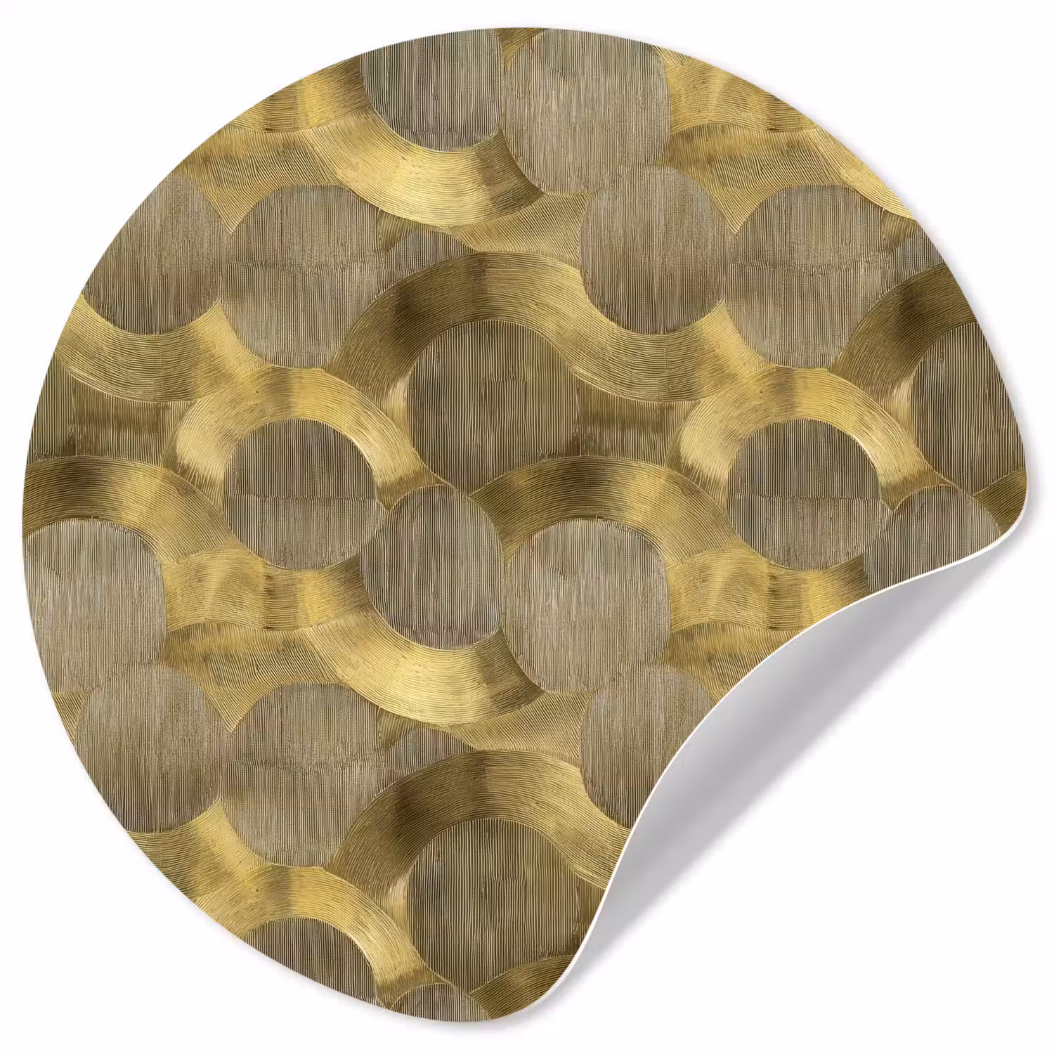 Modern - Geometrisch - Goud Wandcirkel behangsticker klein 186 -3d