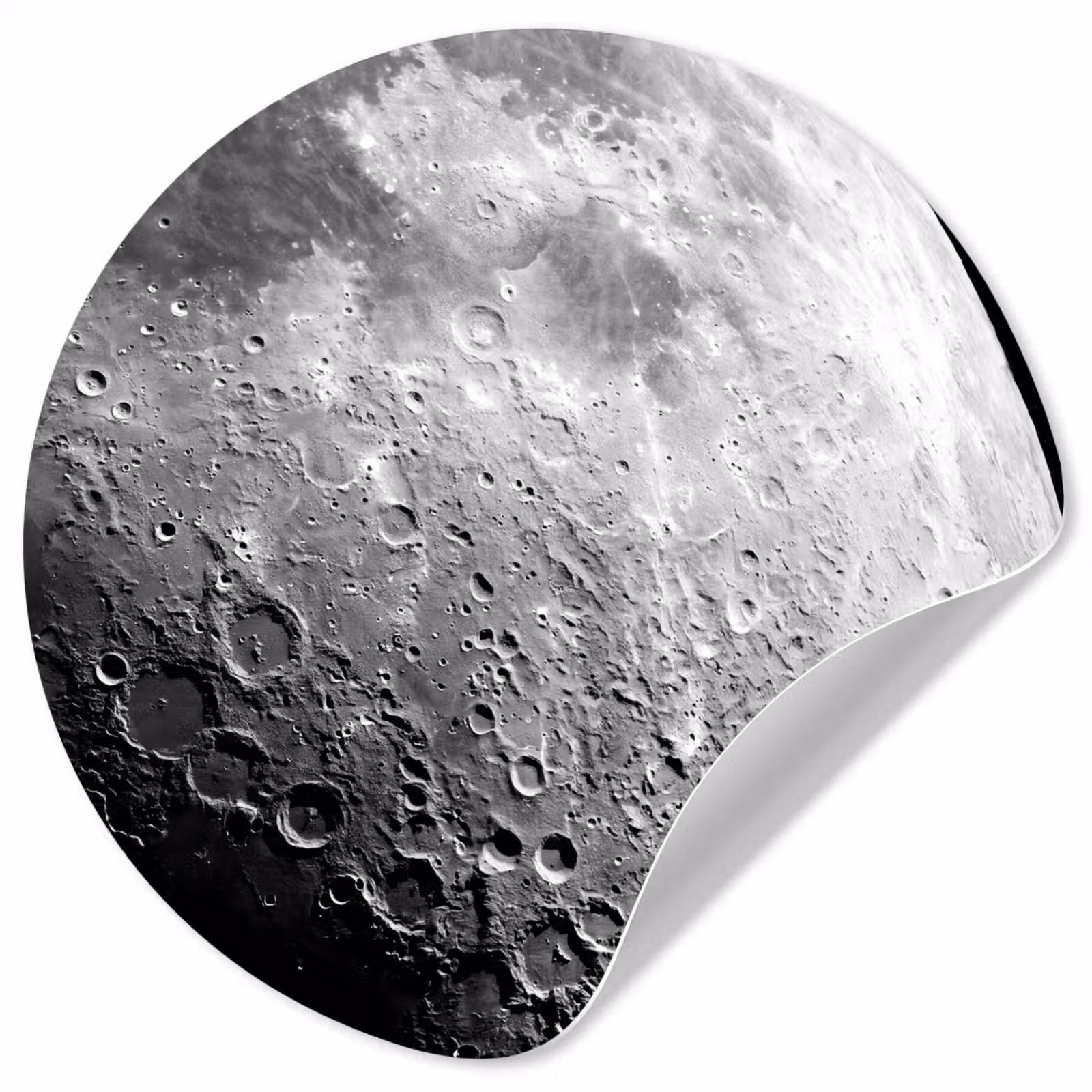 Runde Tapete - Mond – Krater – Weltraum - Maan - Kraters - Ruimte Wandcirkel behangsticker klein