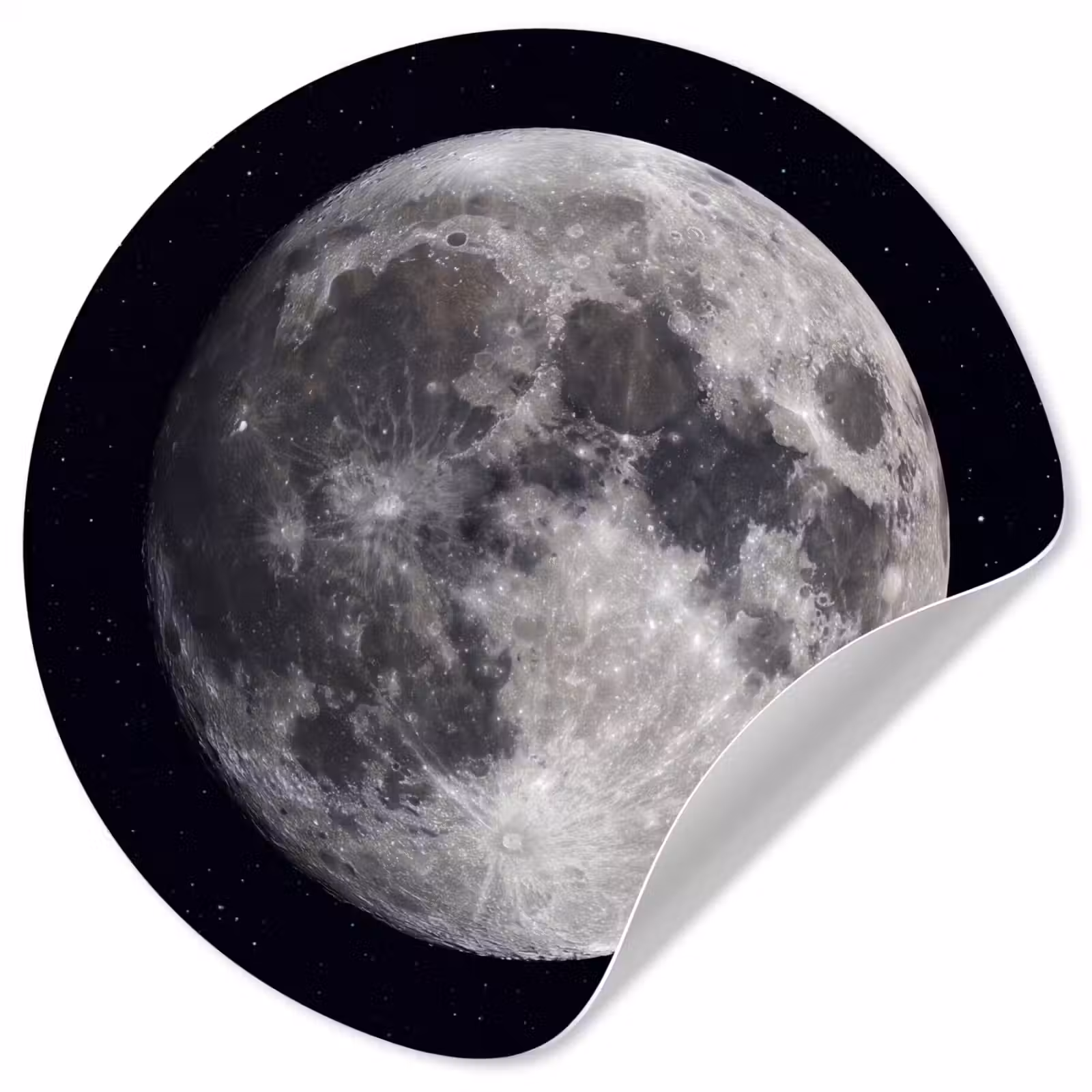 Runde Tapete - Mond – Sterne – Weltraum - Maan - Sterren - Ruimte Wandcirkel behangsticker klein