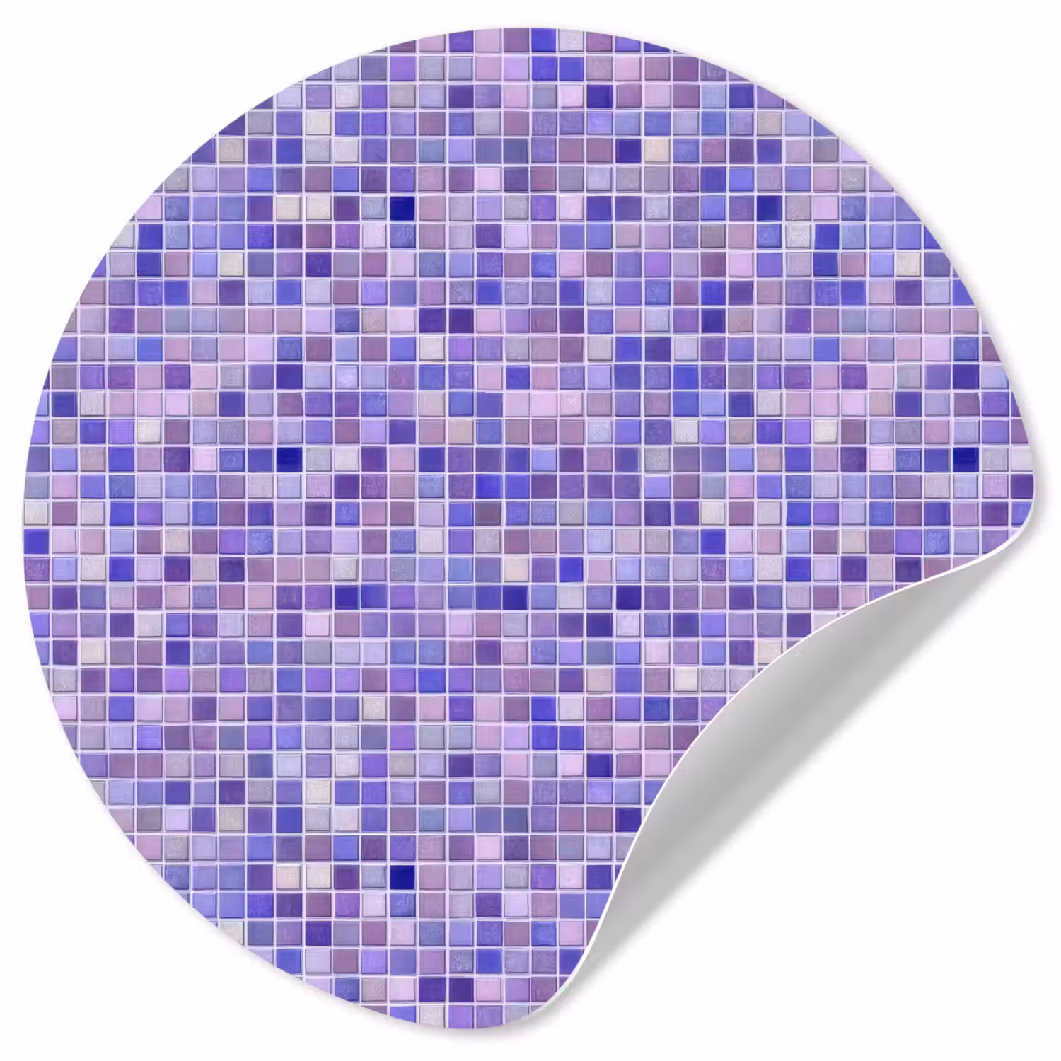 Mozaïek - Tegels - Lila - Amethist Wandcirkel behangsticker klein 186 -3d