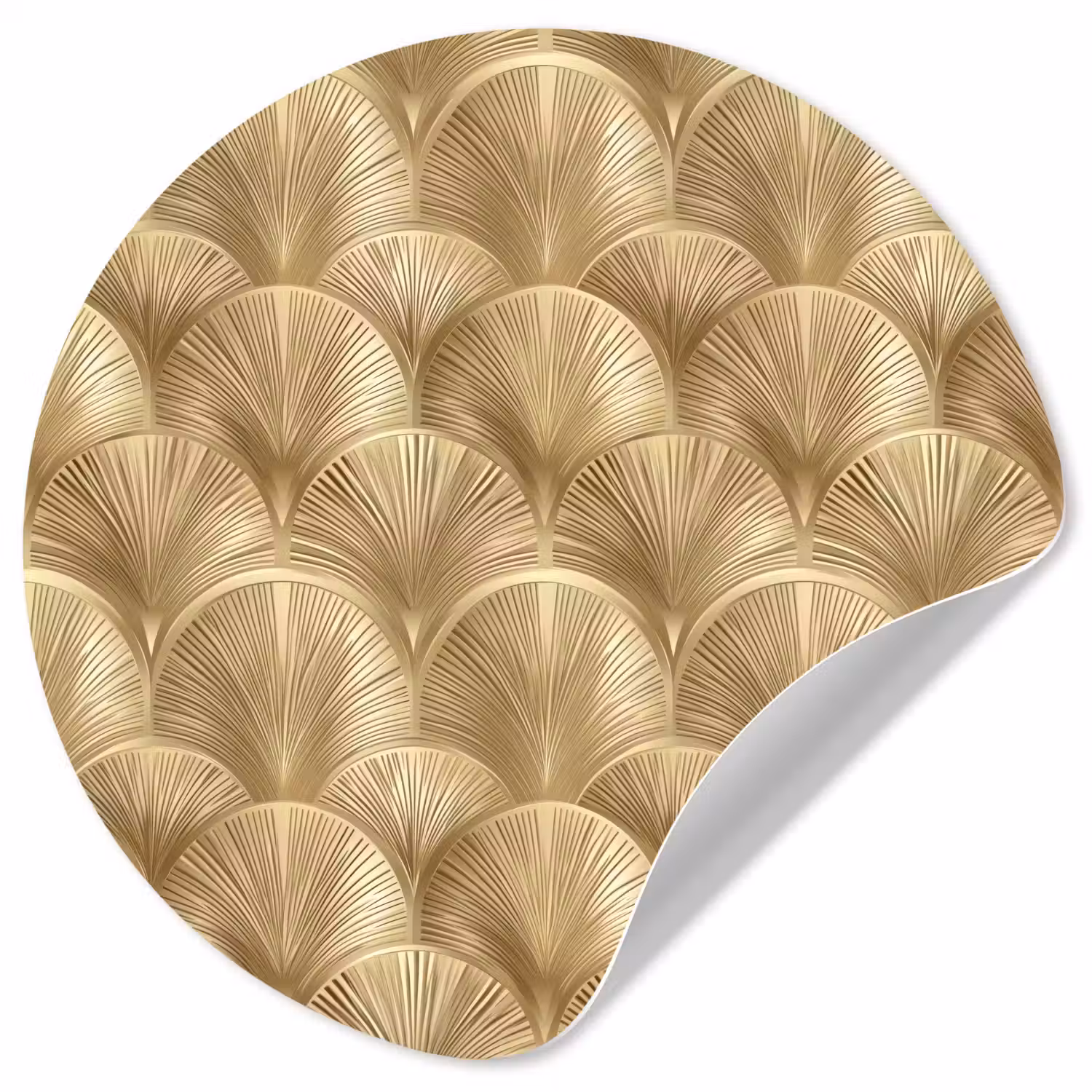 Patroon - Waaier - Goud Wandcirkel behangsticker klein 186 -3d