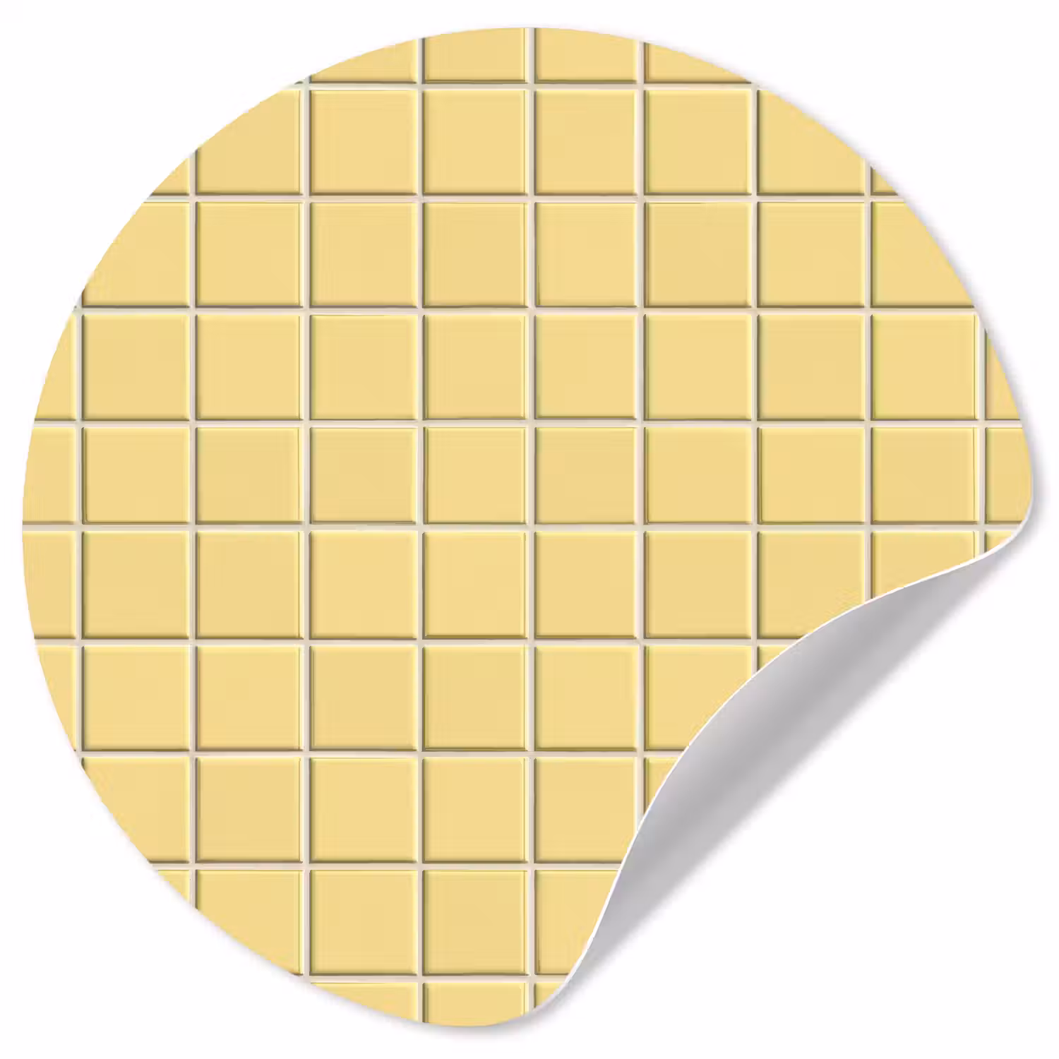 Patroon - Tegels - Geel Wandcirkel behangsticker klein 186 -3d