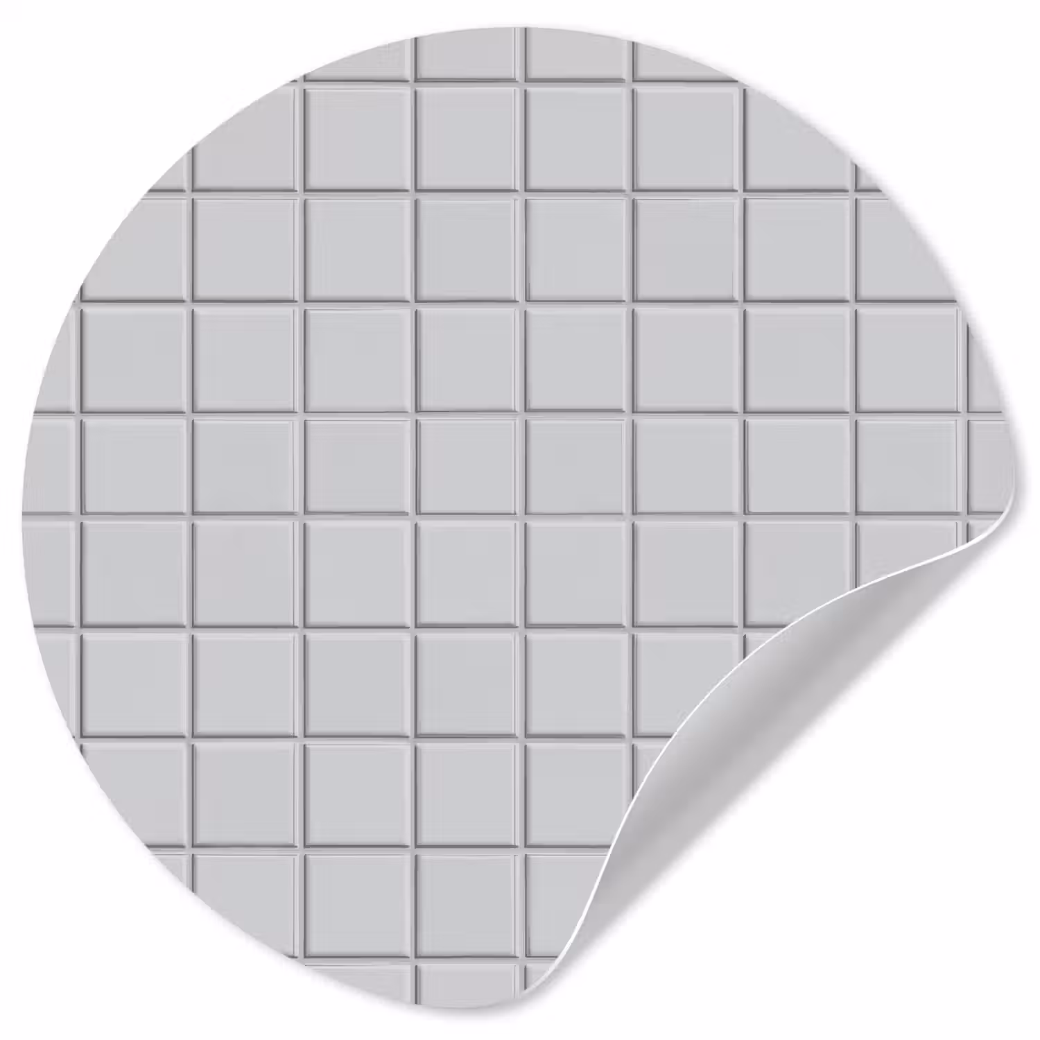 Patroon - Tegels - Licht - Grijs Wandcirkel behangsticker klein 186 -3d