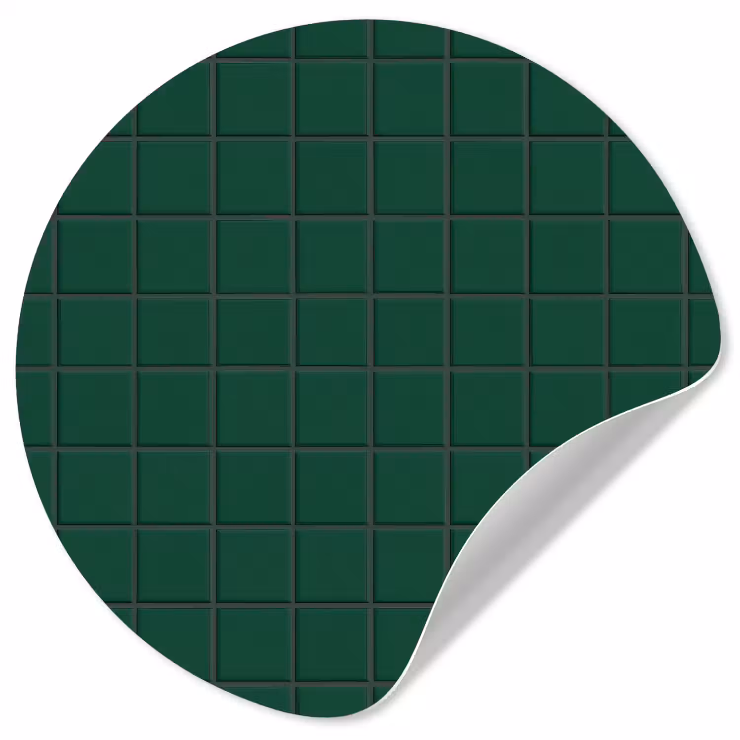 Patroon - Tegels - Dennen - Groen Wandcirkel behangsticker klein 186 -3d