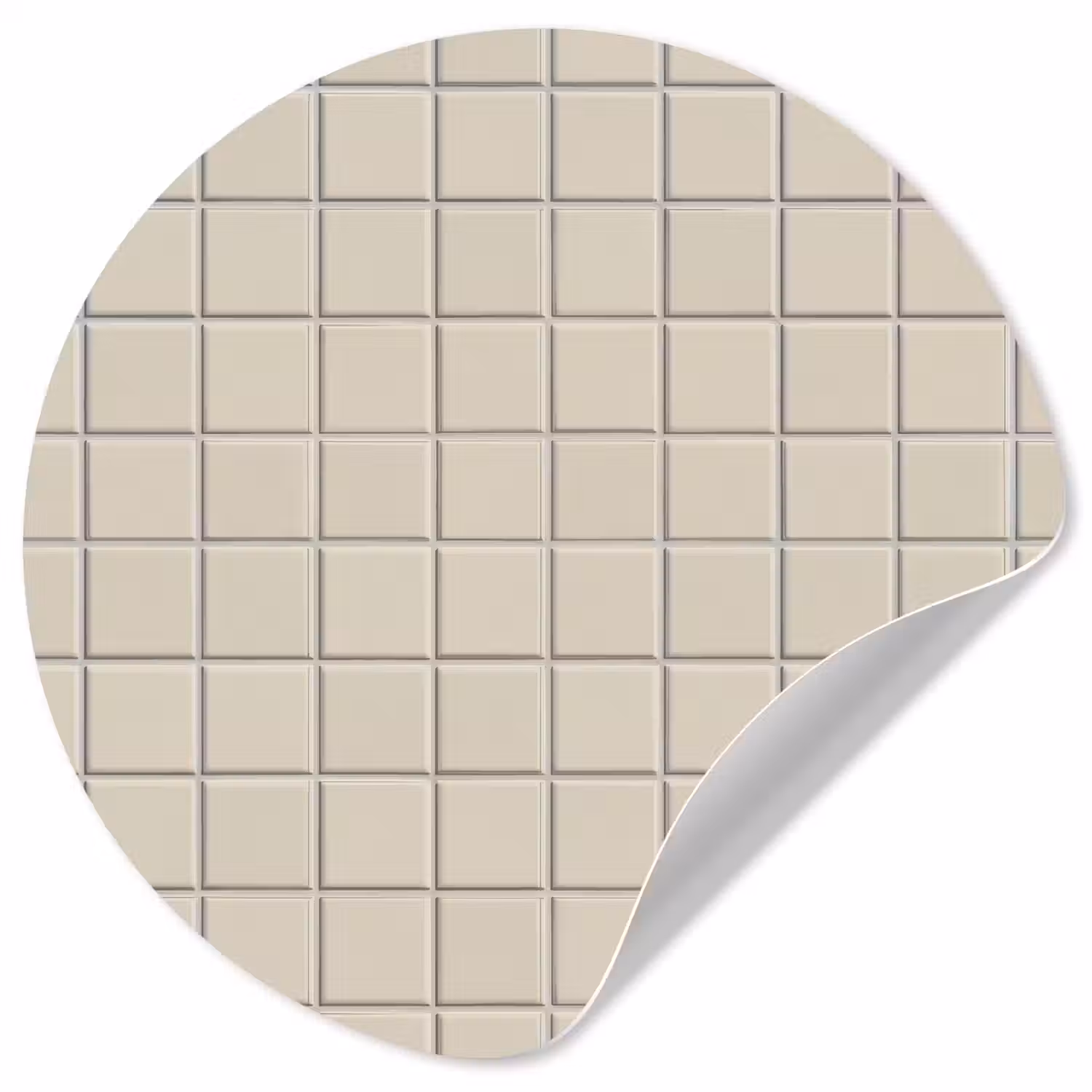 Patroon - Tegels - Taupe Wandcirkel behangsticker klein 186 -3d