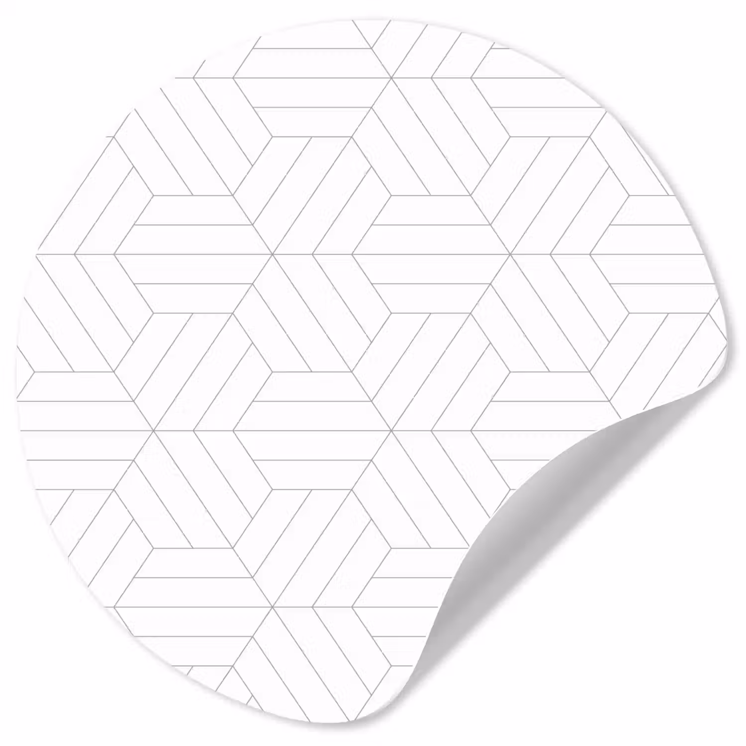 Patroon - Lijn - Design - Zwart - Wit Wandcirkel behangsticker klein 186 -3d