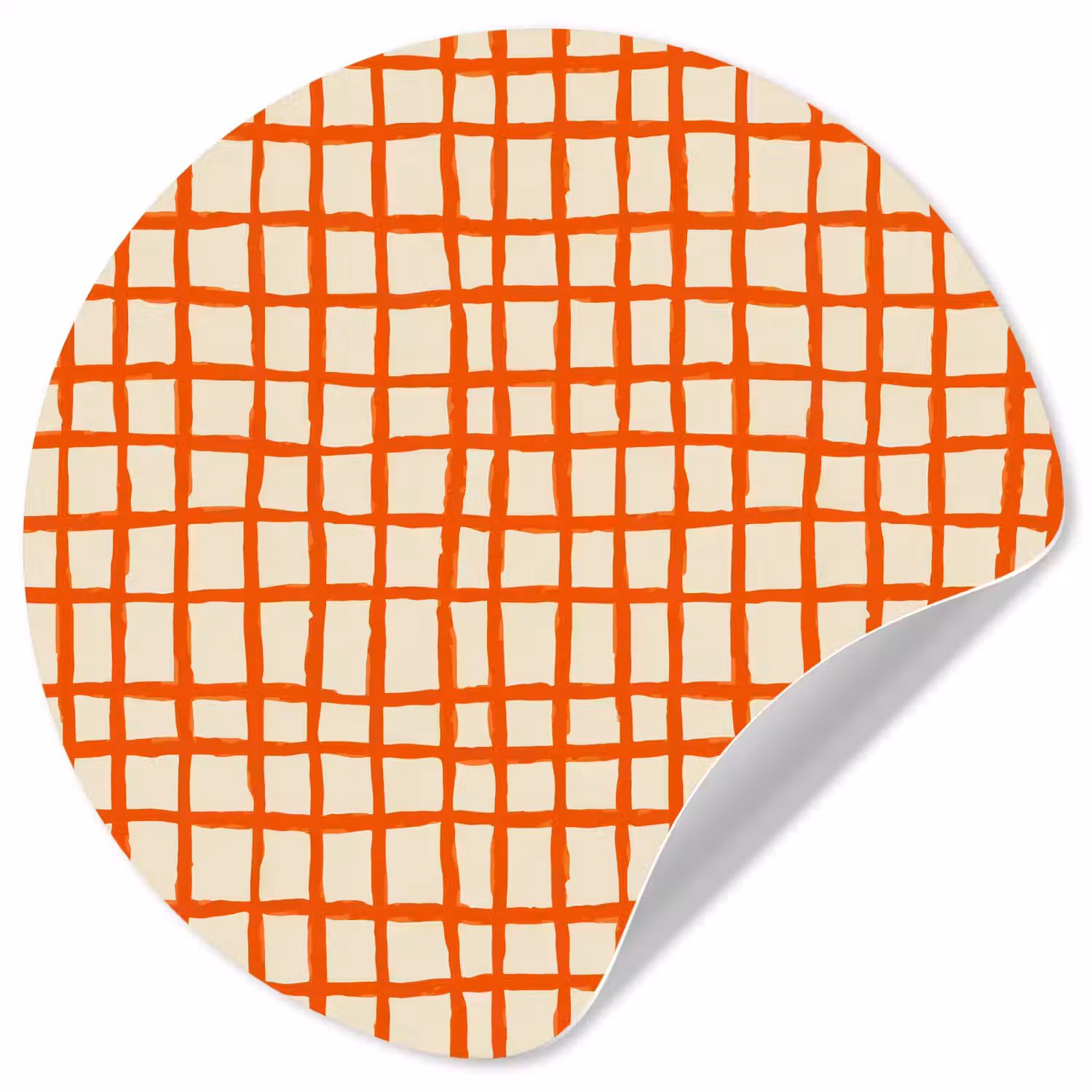 Patroon - Lijnen - Oranje Wandcirkel behangsticker klein 186 -3d