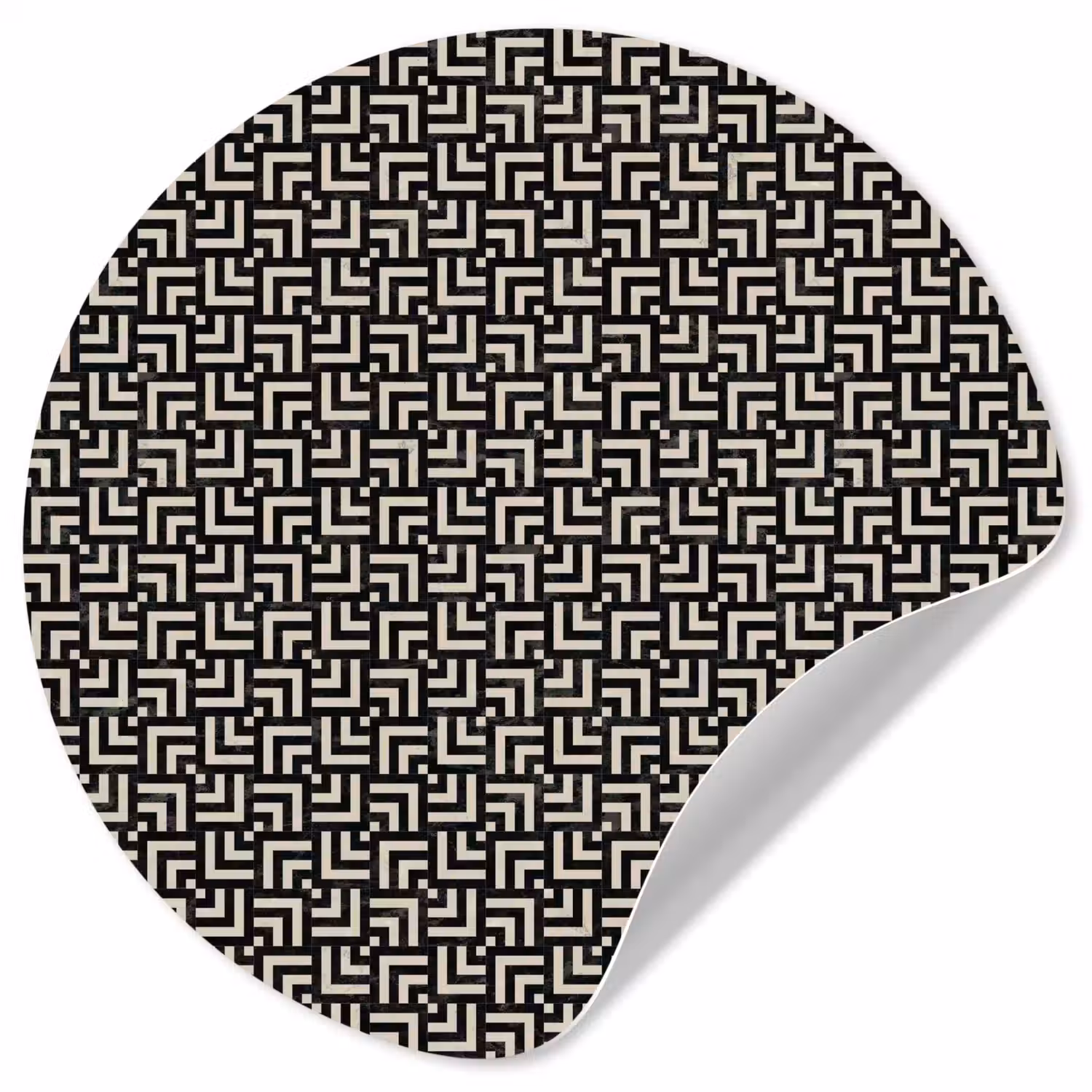 Patroon - Marmer - Zwart Wandcirkel behangsticker klein 186 -3d