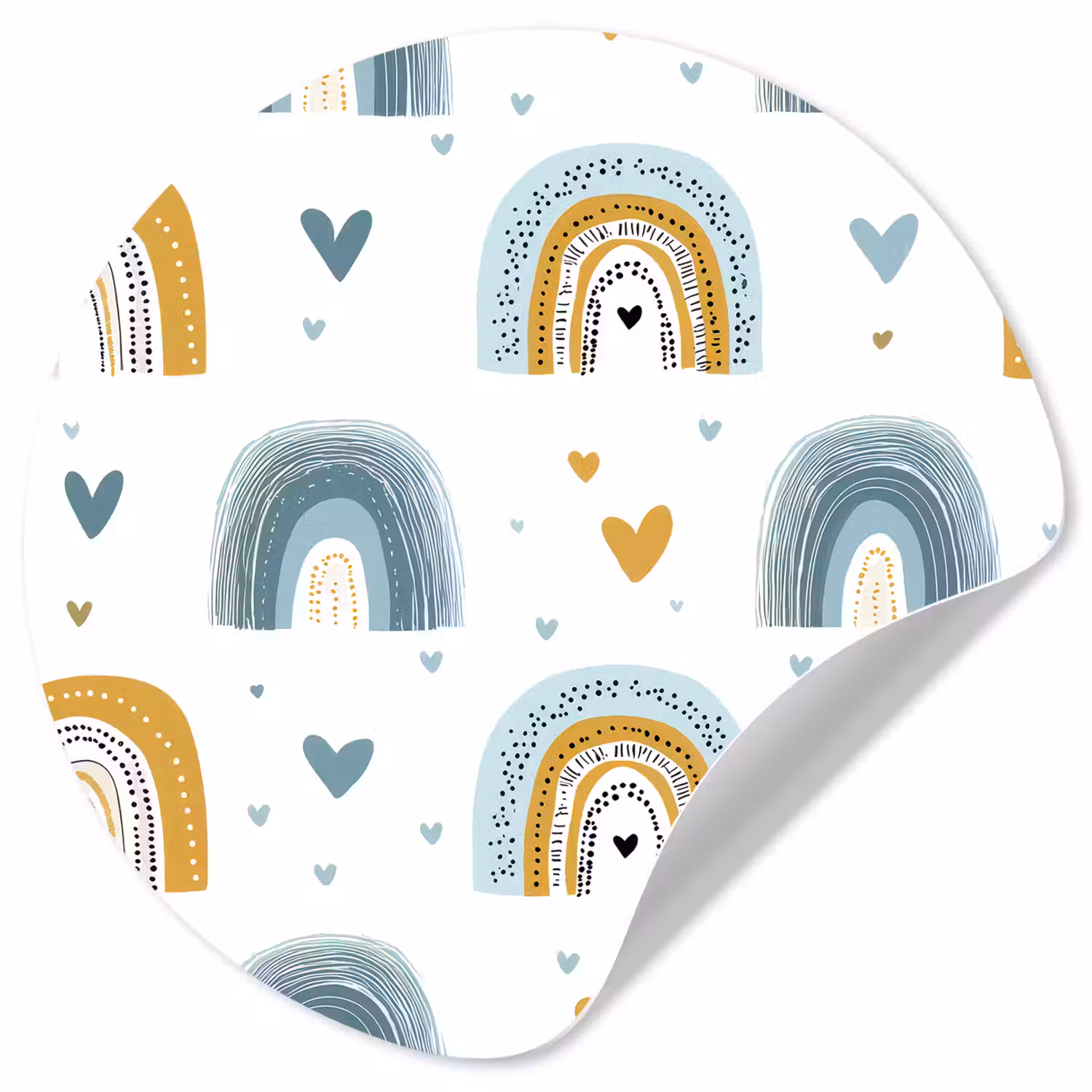 Patroon - Regenboog - Hartjes Wandcirkel behangsticker klein -3d