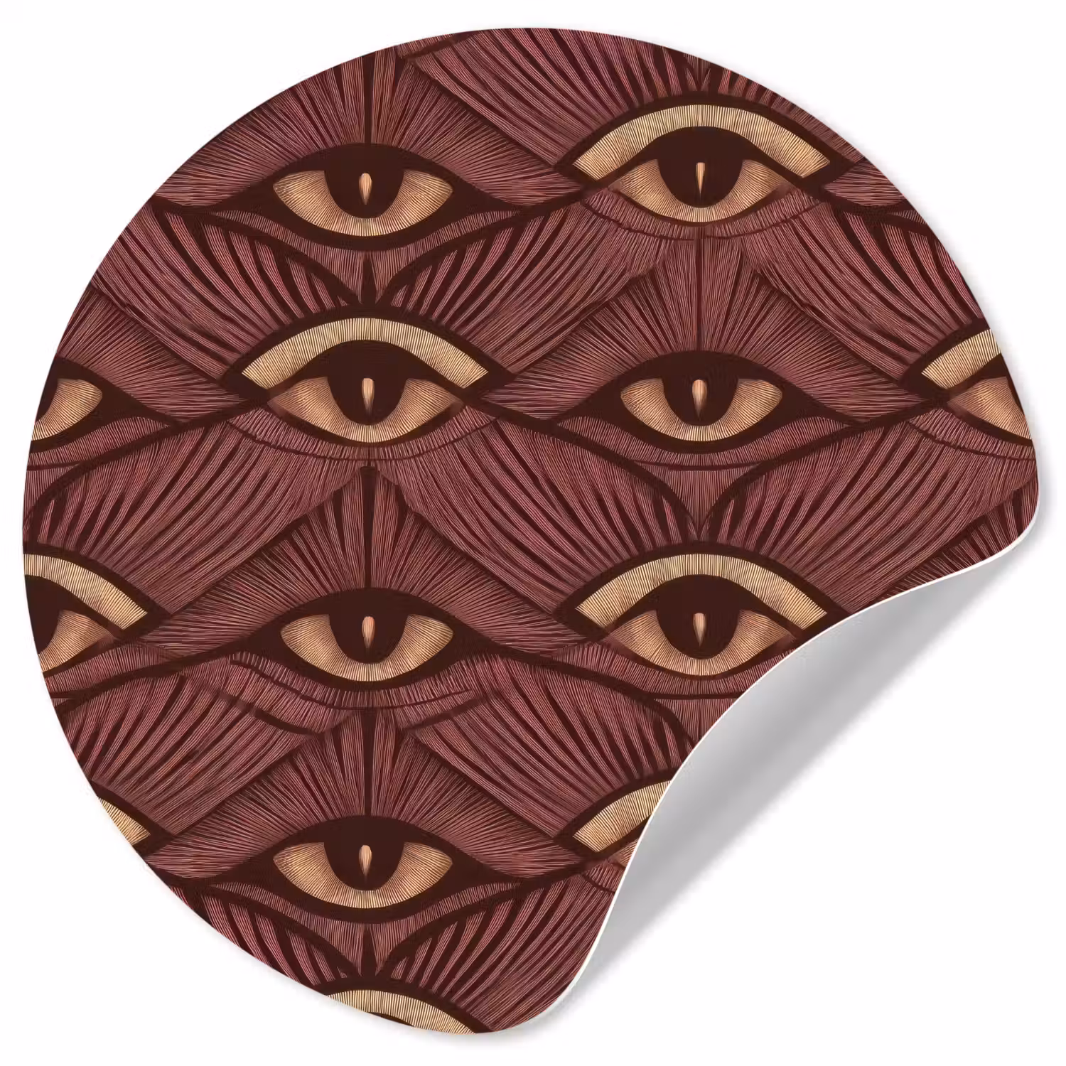 Mystiek - Ogen - Bruin Wandcirkel behangsticker klein 186 -3d