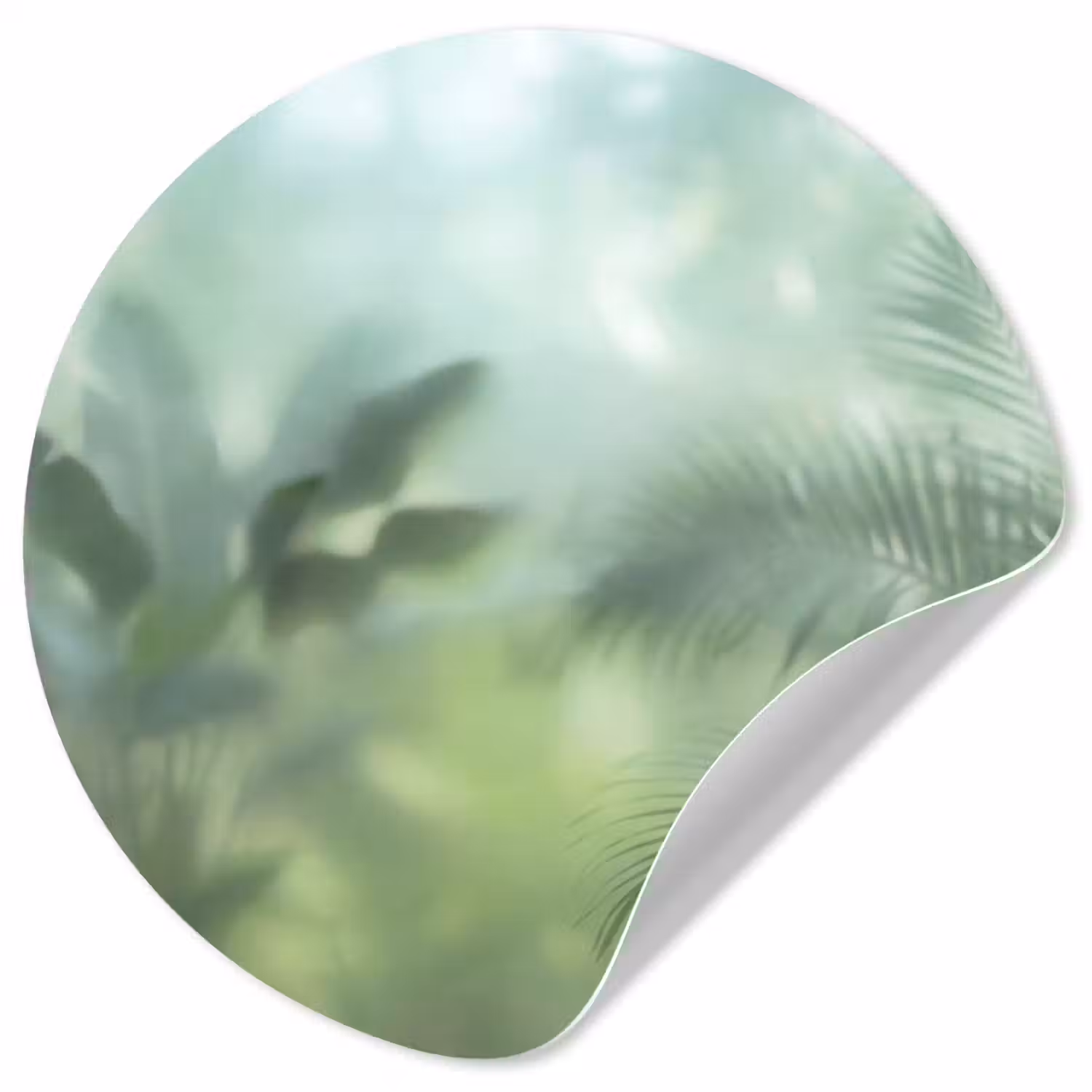 Natuur - Vervaagd - Groen - Abstract - Modern Wandcirkel behangsticker klein -3d