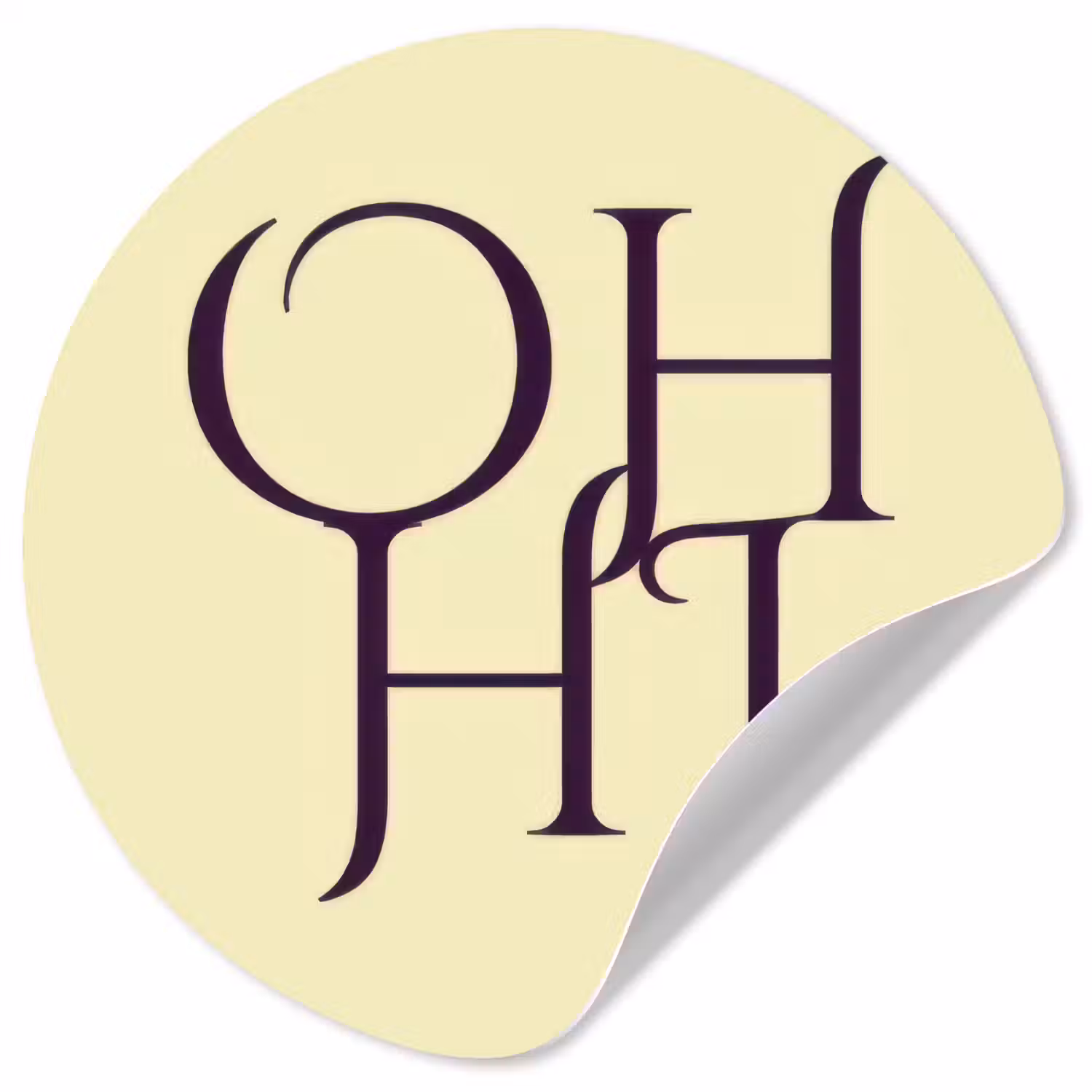 Oh hi - Geel - Monogram Wandcirkel behangsticker klein -3d