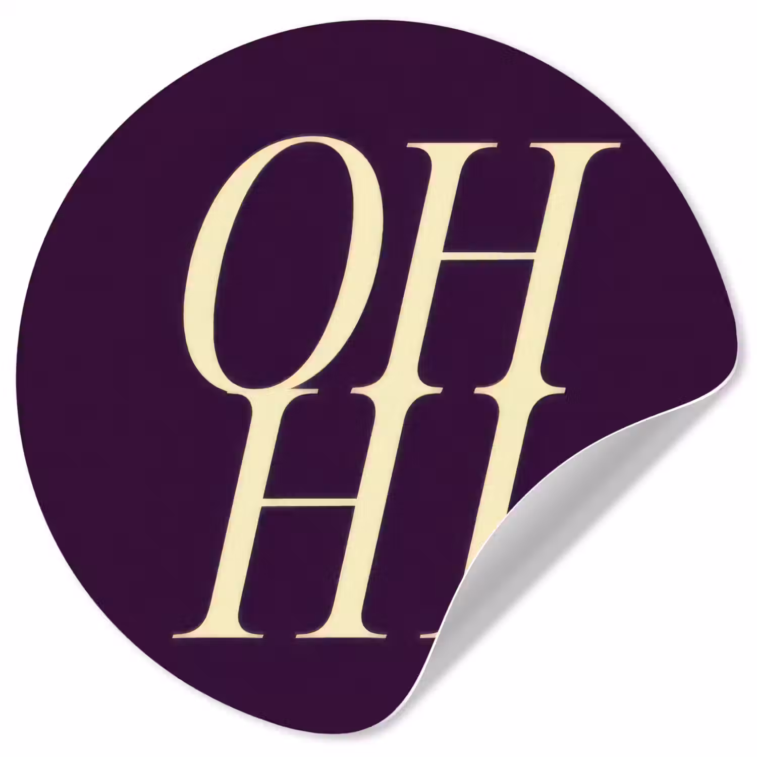 Oh hi - Paars - Minimalistisch Wandcirkel behangsticker klein -3d