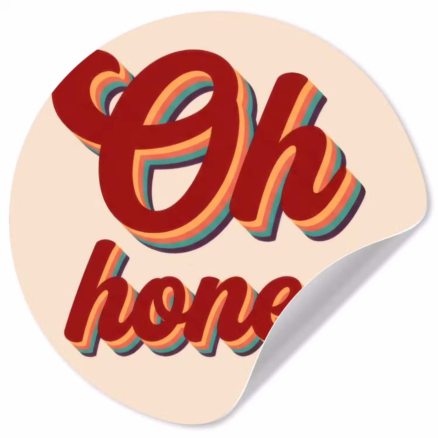 Oh honey - Rood - Schaduw Wandcirkel behangsticker klein -3d