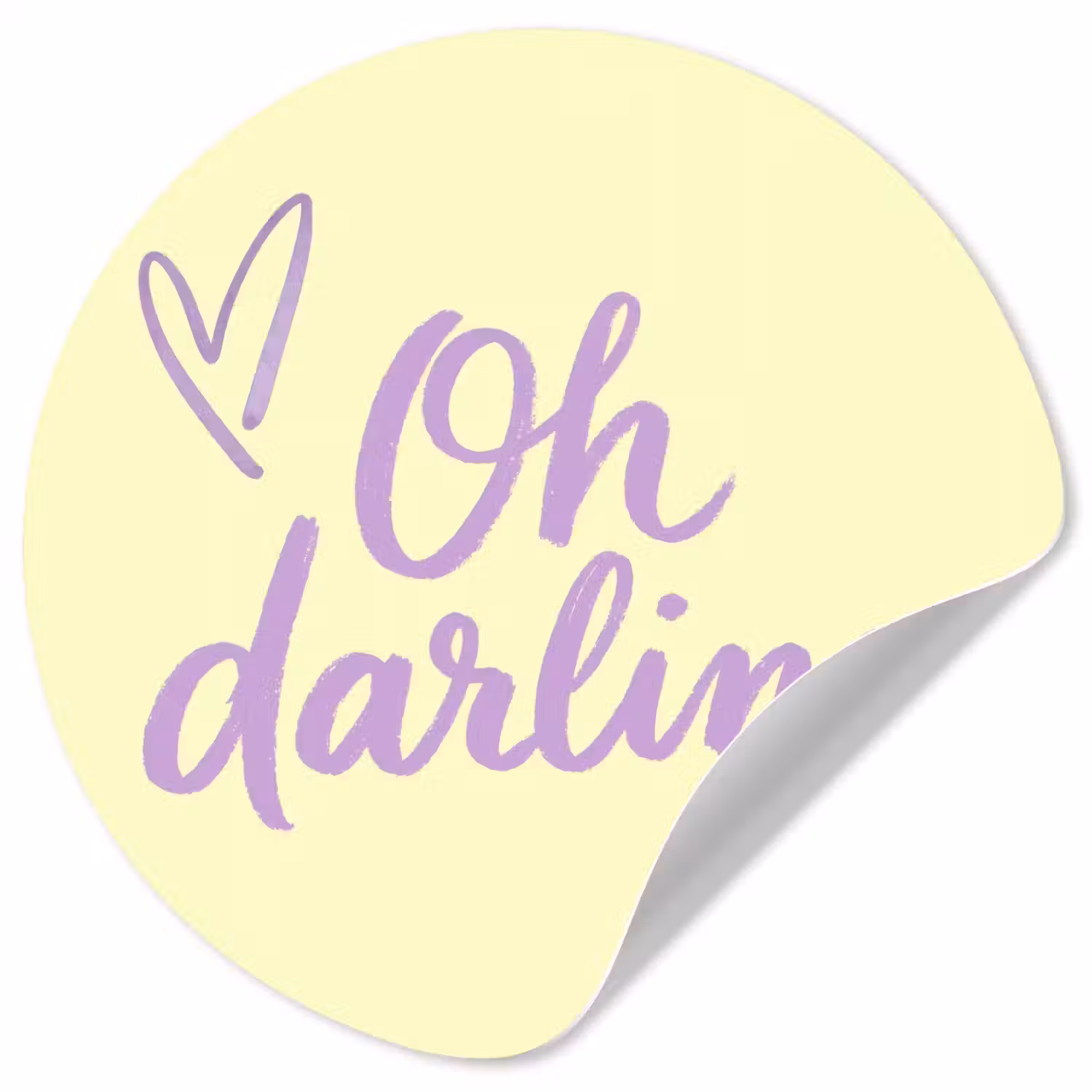 Oh darling - Geel - Hart Wandcirkel behangsticker klein -3d