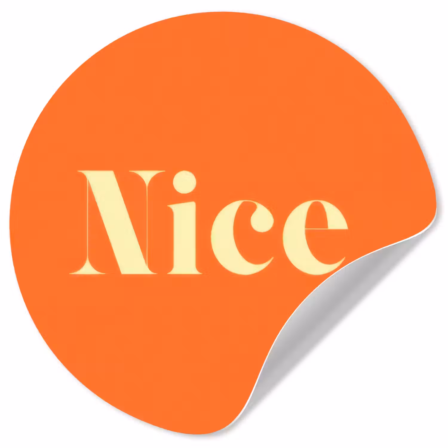 Oranje - Gebroken wit - Nice Wandcirkel behangsticker klein -3d