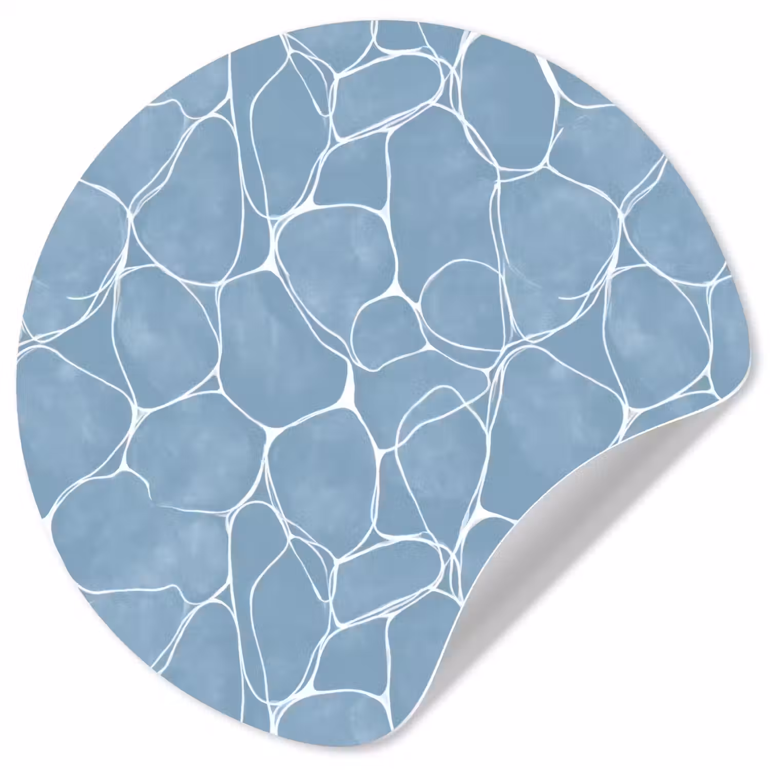 Organisch - Patroon - Blauw Wandcirkel behangsticker klein 186 -3d