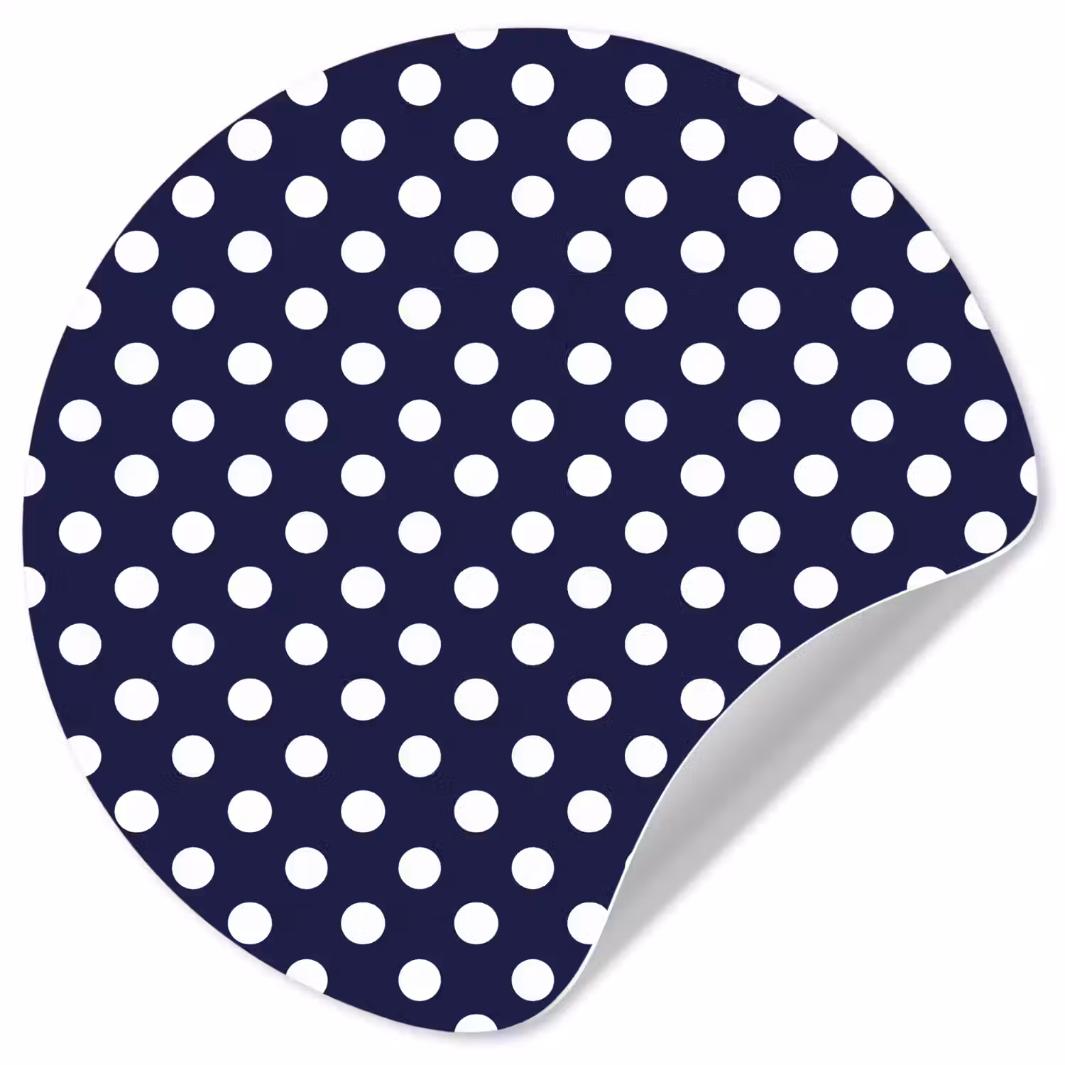 Oceaan - Stippen - Blauw - Wit Wandcirkel behangsticker klein 186 -3d
