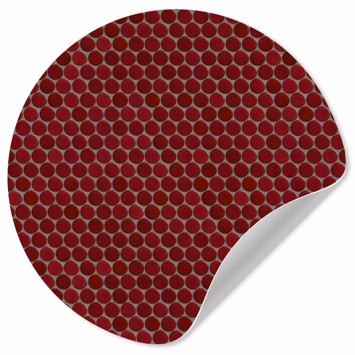 Penny - Mozaïek - Rond - Rood Wandcirkel behangsticker klein 186 -3d