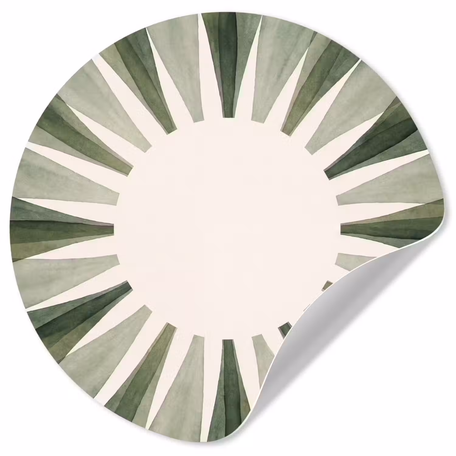 Planten - Abstract - Waterverf - Groen - Natuur Wandcirkel behangsticker klein -3d