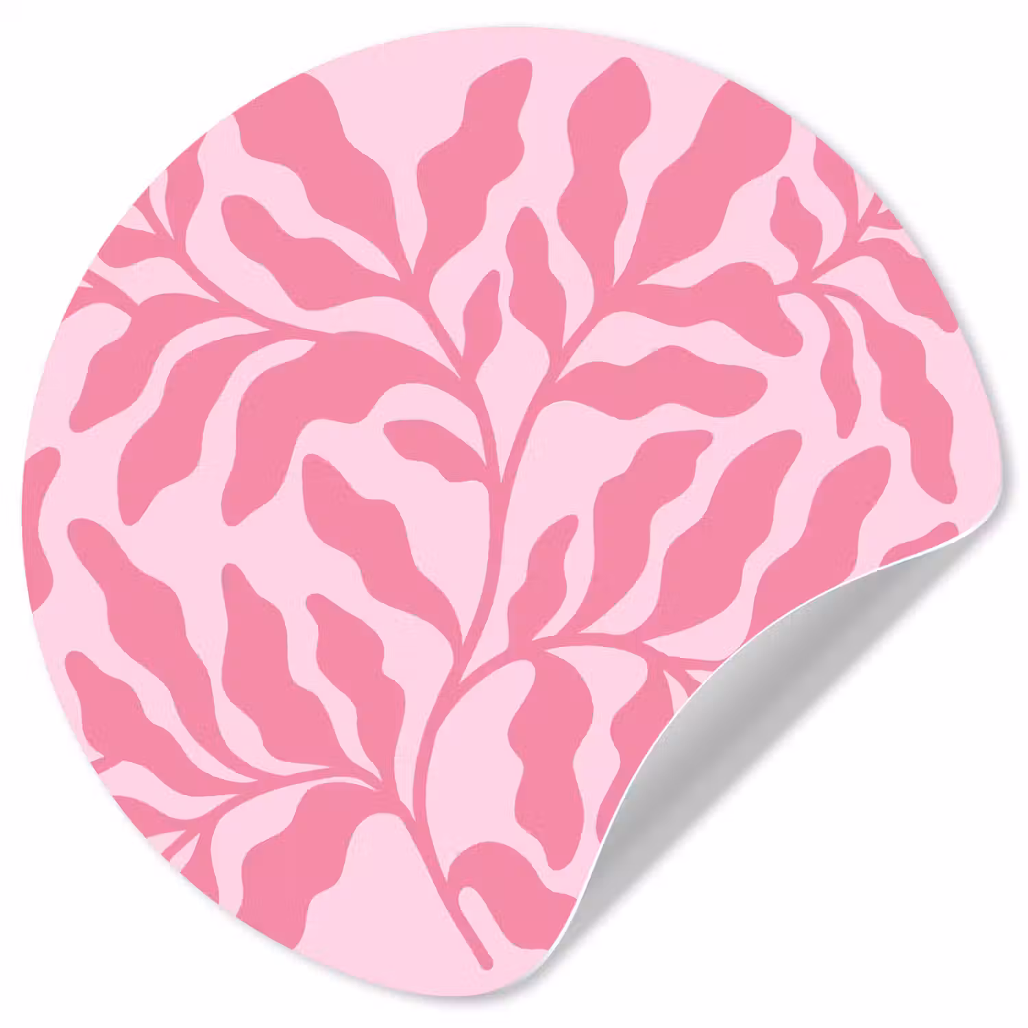 Planten - Organisch - Abstract - Modern - Roze Wandcirkel behangsticker klein -3d