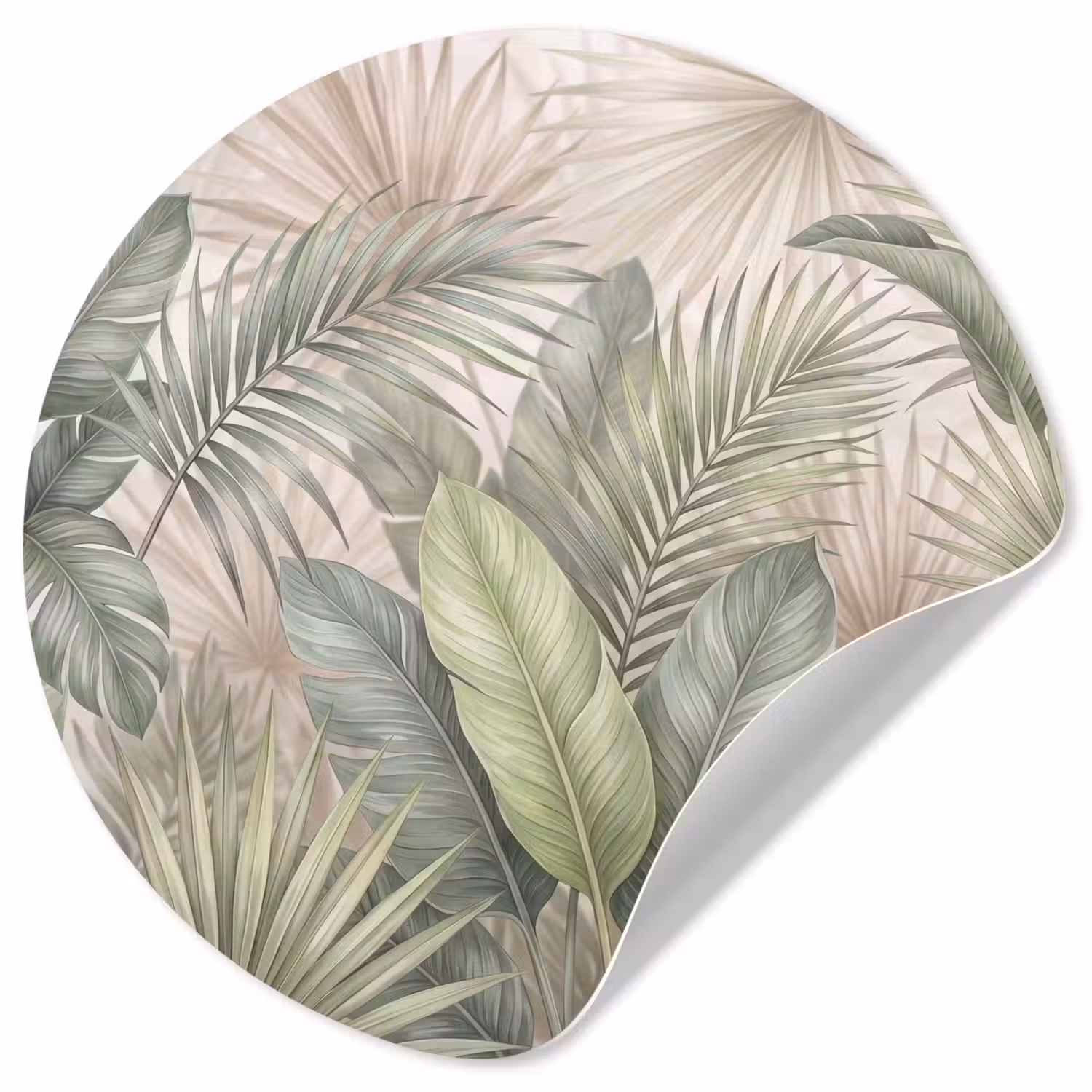 Planten - Tropisch - Bladeren - Groen - Natuur Wandcirkel behangsticker klein -3d