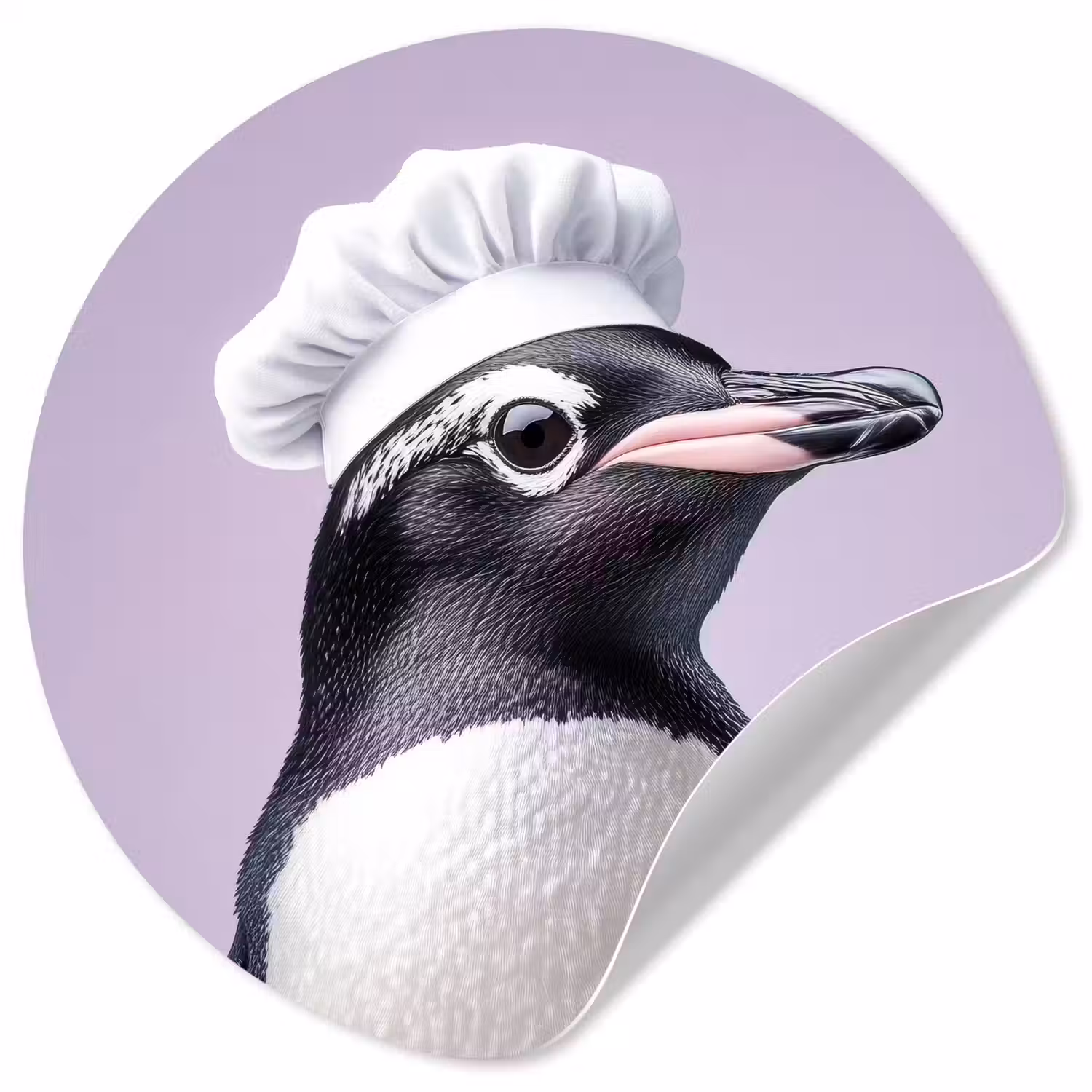 Pinguïn - Koksmuts - Lief - Paars Wandcirkel behangsticker klein -3d