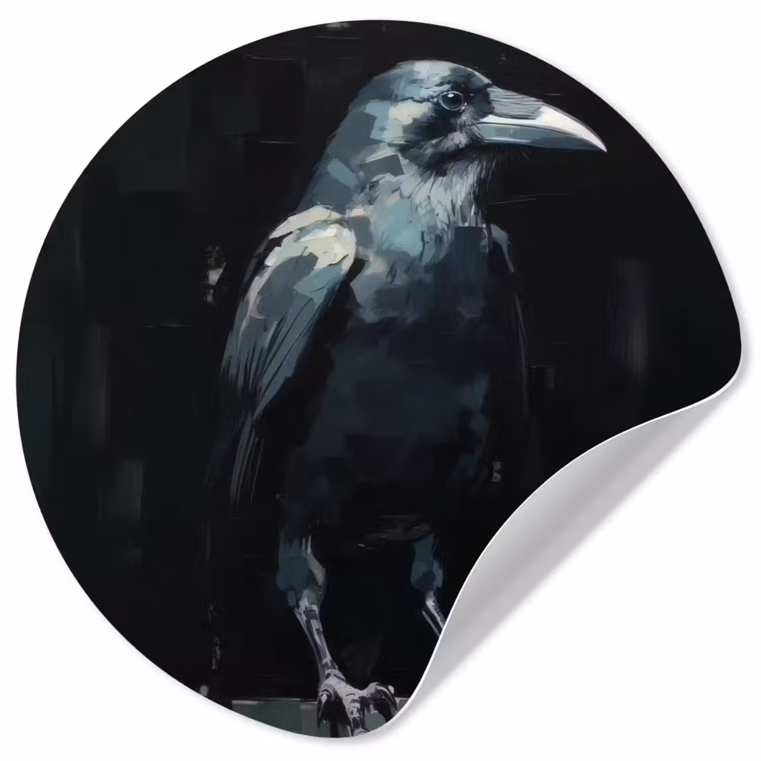 Raaf - Vogels - Zwart Wandcirkel behangsticker klein -3d