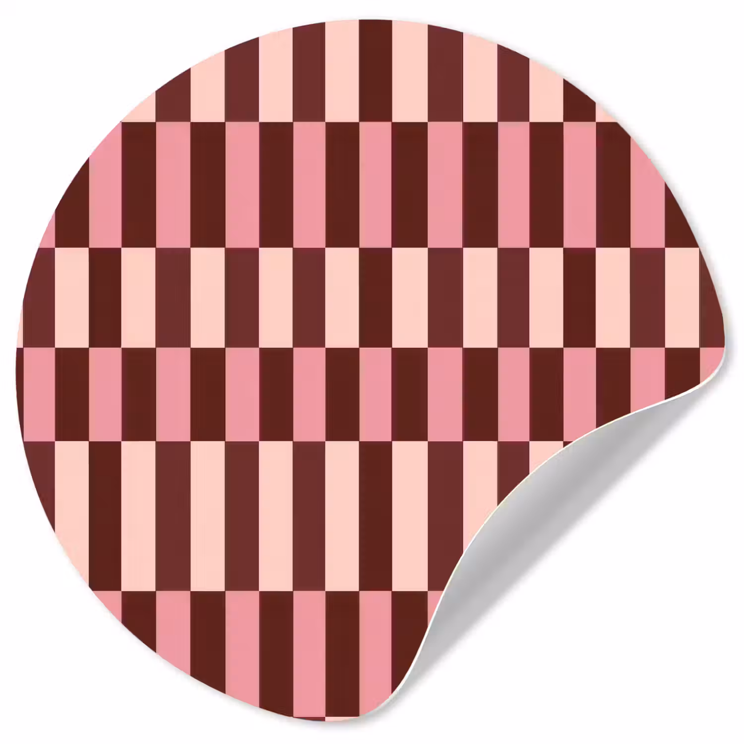 Roze - Rood - Blokjes Wandcirkel behangsticker klein 186 -3d