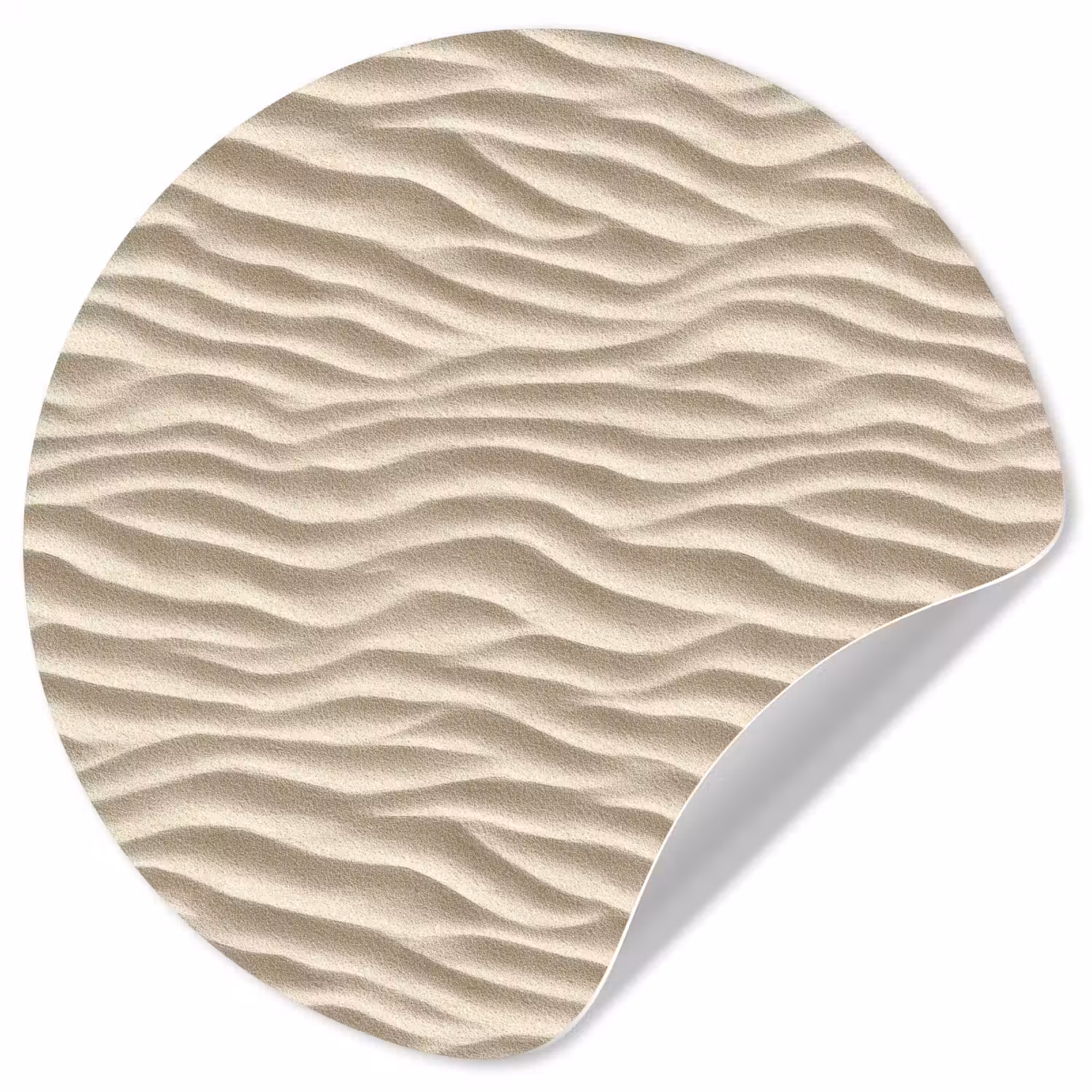Zand - Golven - Beige Wandcirkel behangsticker klein 186 -3d