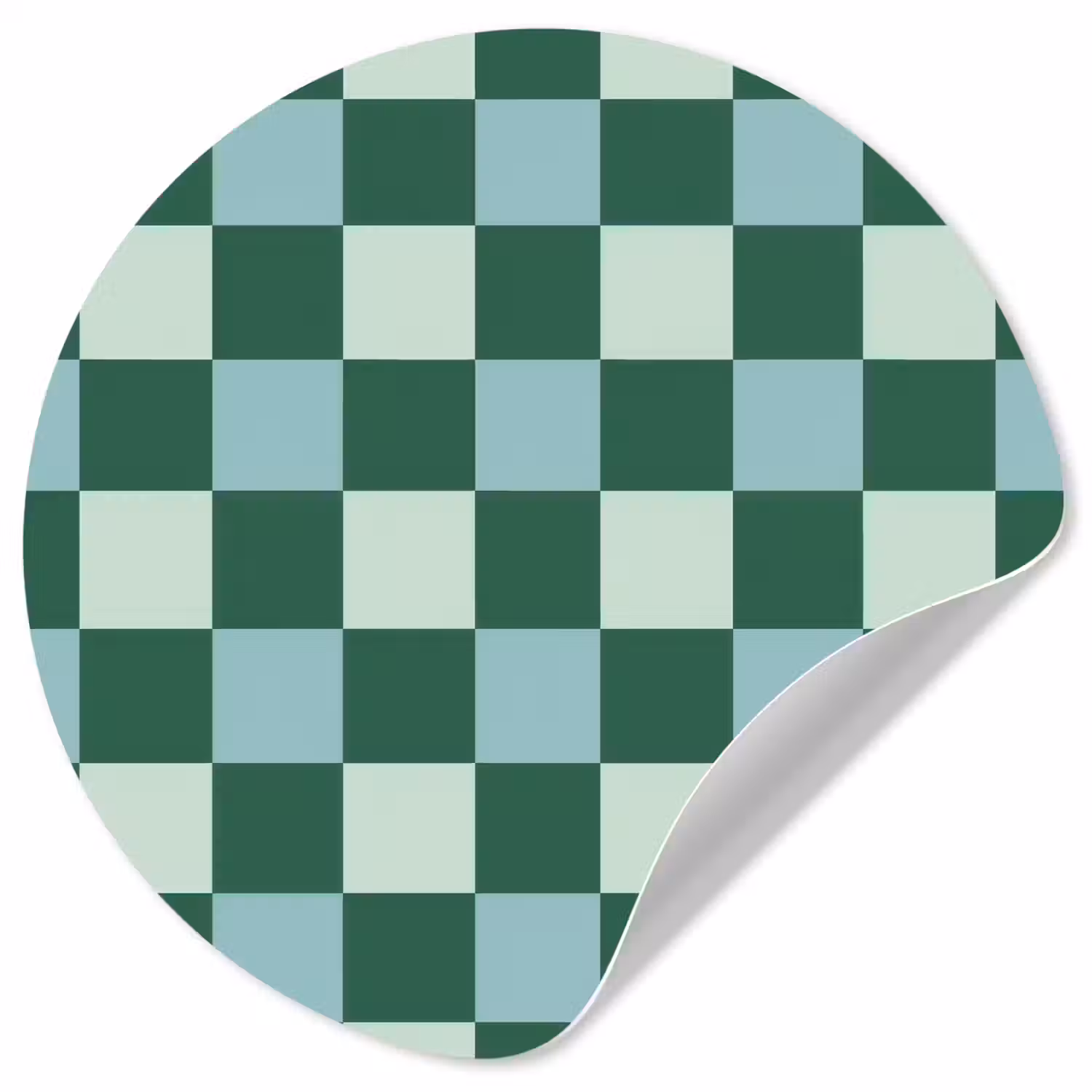 Schaakbord - Klassiek - Groen Wandcirkel behangsticker klein 186 -3d