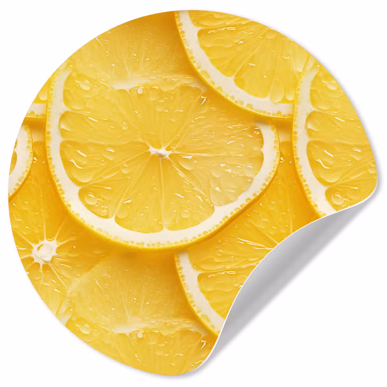 Schijfjes - Citroen - Sap Wandcirkel behangsticker klein 186 -3d