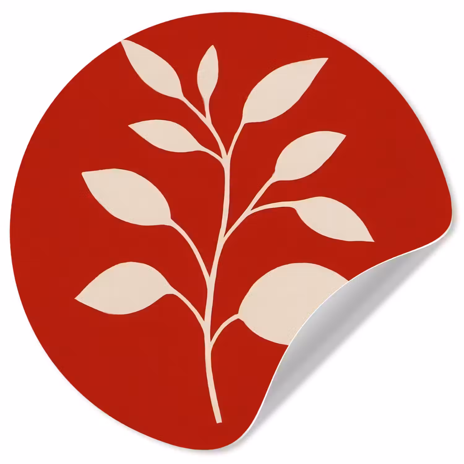 Silhouet - Bladeren - Tak Wandcirkel behangsticker klein -3d