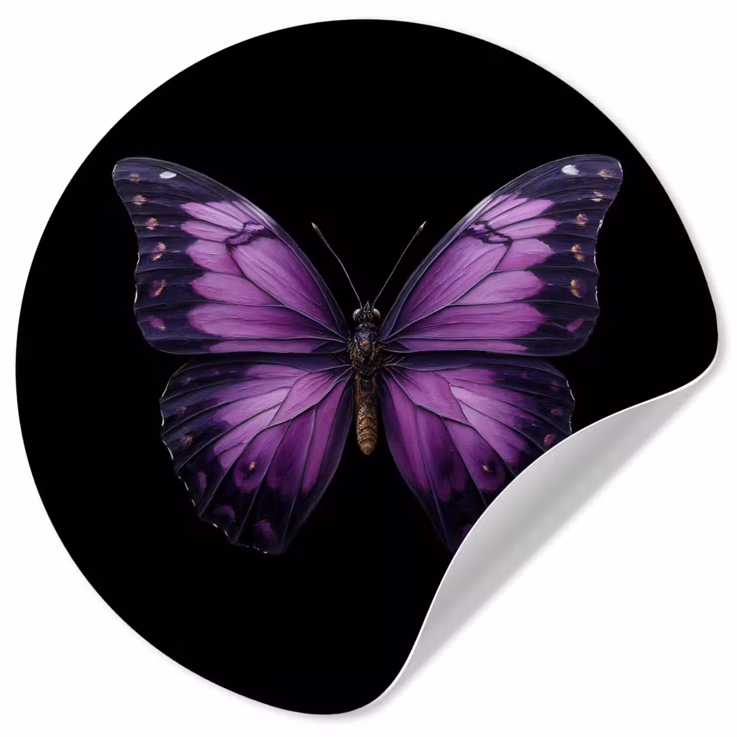 Vlinder - Paars - Levendig Wandcirkel behangsticker klein -3d