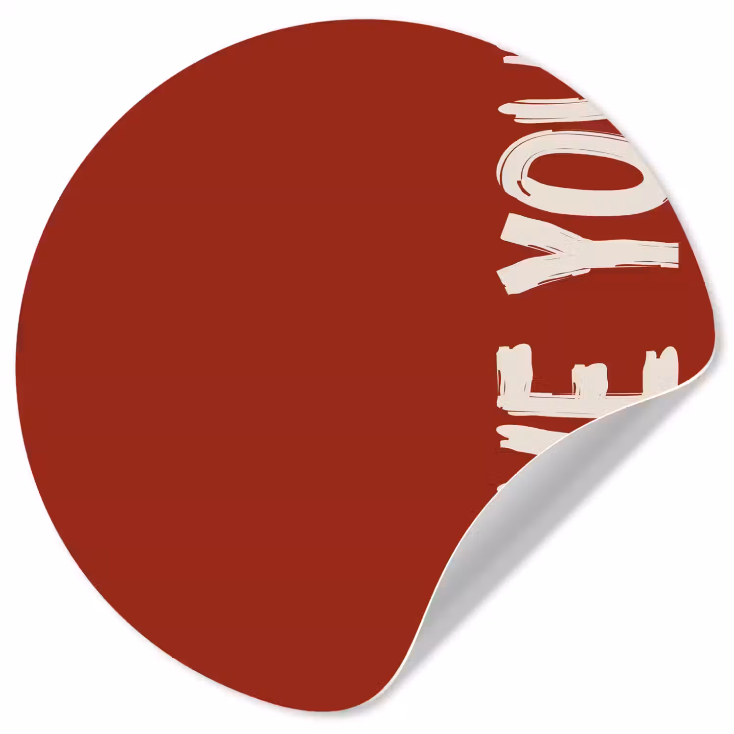 Schuin - Loveyou - Rood Wandcirkel behangsticker klein -3d