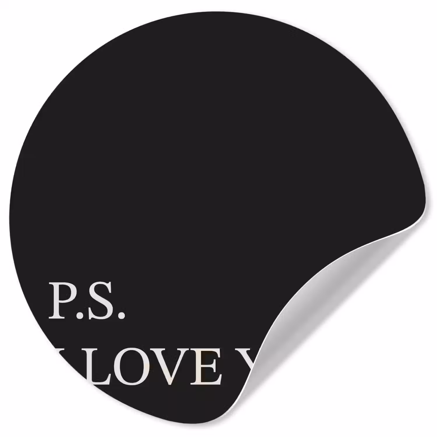 Zwart - Minimalistisch - Valentijn Wandcirkel behangsticker klein -3d