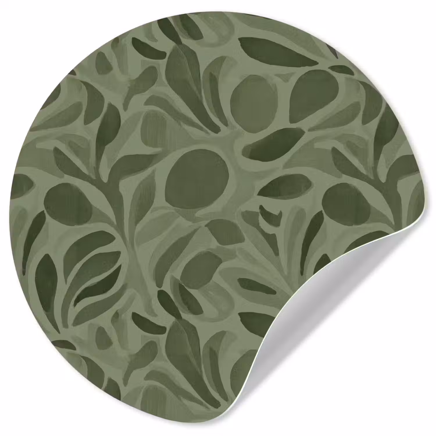 Sereen - Bladeren - Groen Wandcirkel behangsticker klein 186 -3d