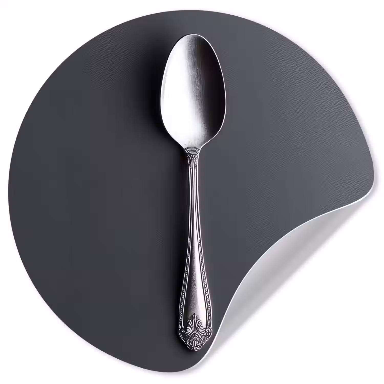 Zilver - Metaal - Lepel Wandcirkel behangsticker klein -3d