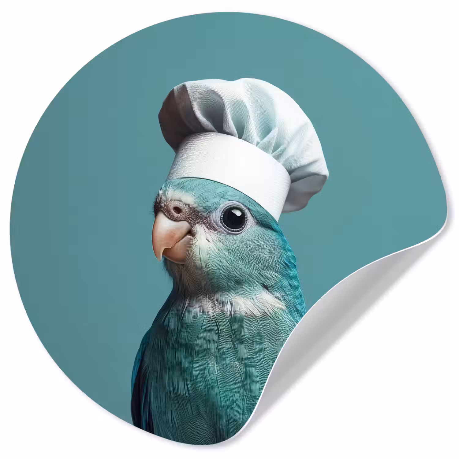 Parkiet - Vogel - Koksmuts - Cute Wandcirkel behangsticker klein -3d