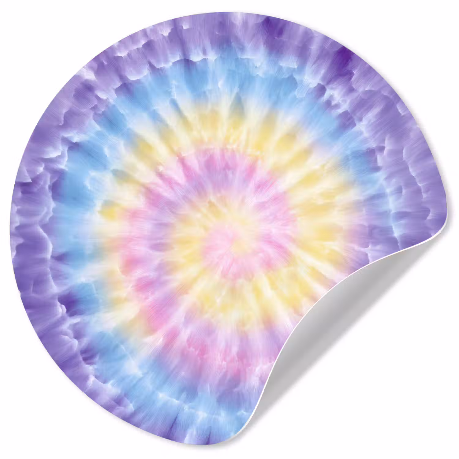 Spiraal - Tie dye - Pasteltinten Wandcirkel behangsticker klein -3d