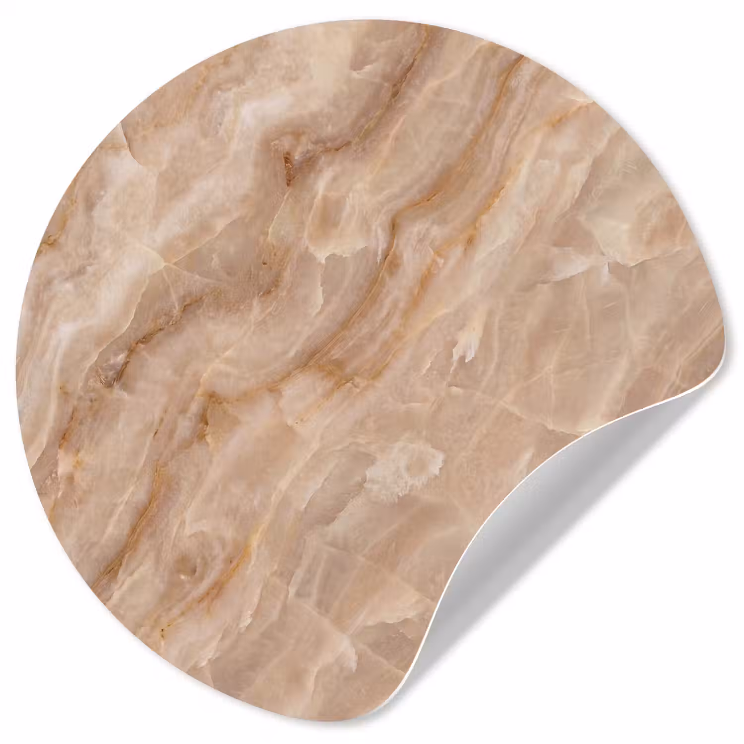 Steen - Ader - Natuur - Modern - Beige Wandcirkel behangsticker klein -3d